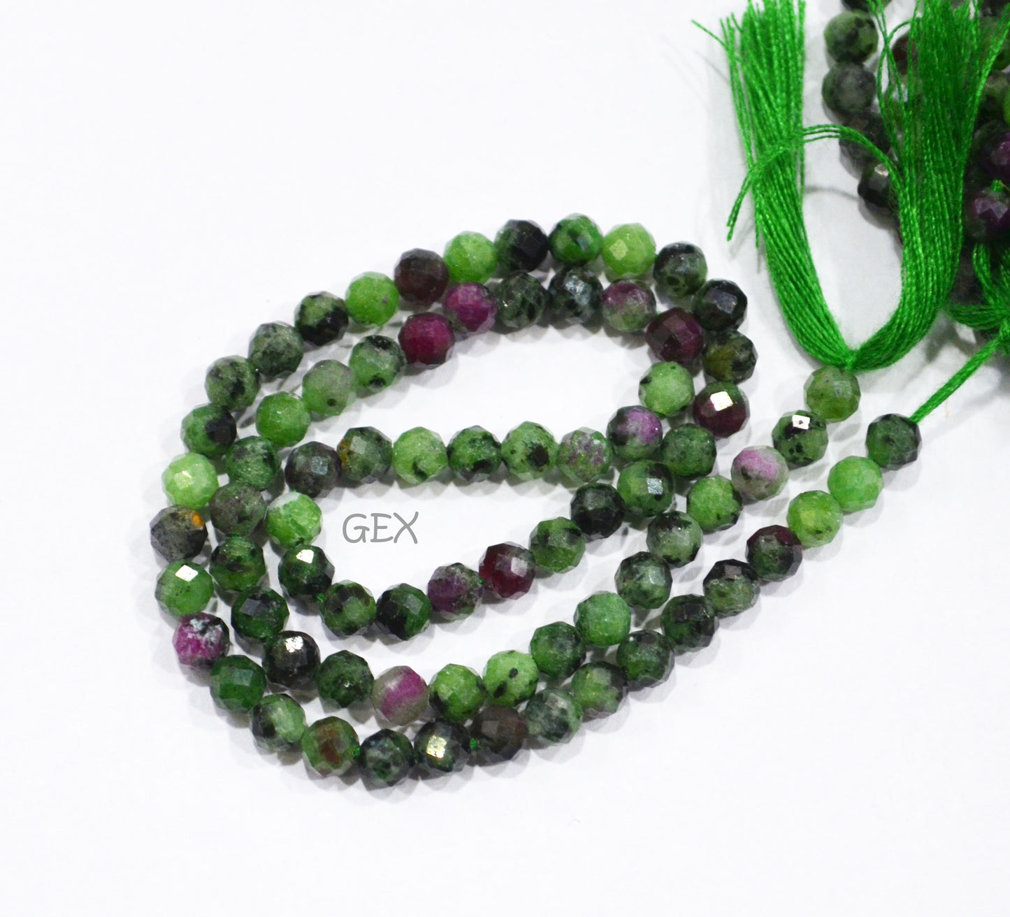 Ruby Zoisite Faceted Round Shape Beads , Ruby Zoisite Faceted Beads , Sold By Strand , 12.50 Inches , 4.25 mm , 31852