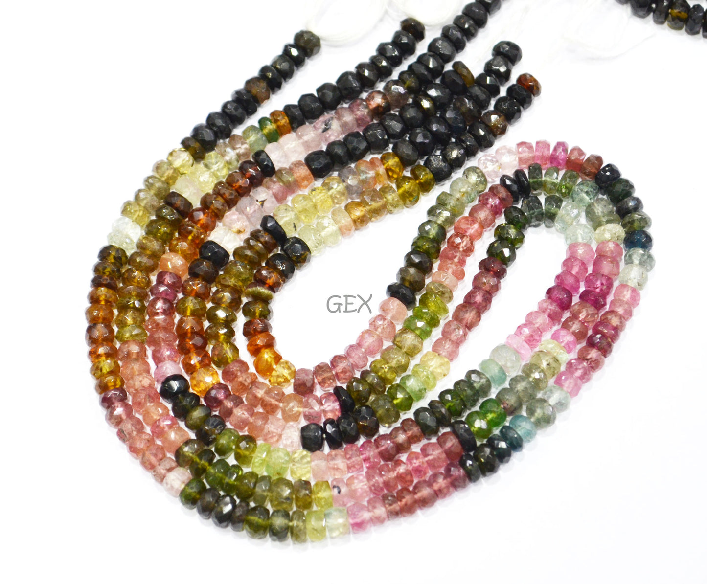 Natural Multi Tourmaline Faceted Rondelle Shape Beads , Multi Tourmaline Faceted Beads , Sold By Strand , 14 Inches , 5 mm , 31853