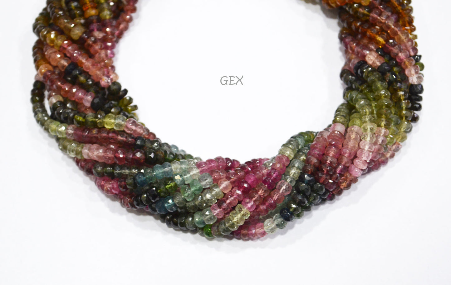 Natural Multi Tourmaline Faceted Rondelle Shape Beads , Multi Tourmaline Faceted Beads , Sold By Strand , 14 Inches , 5 mm , 31853