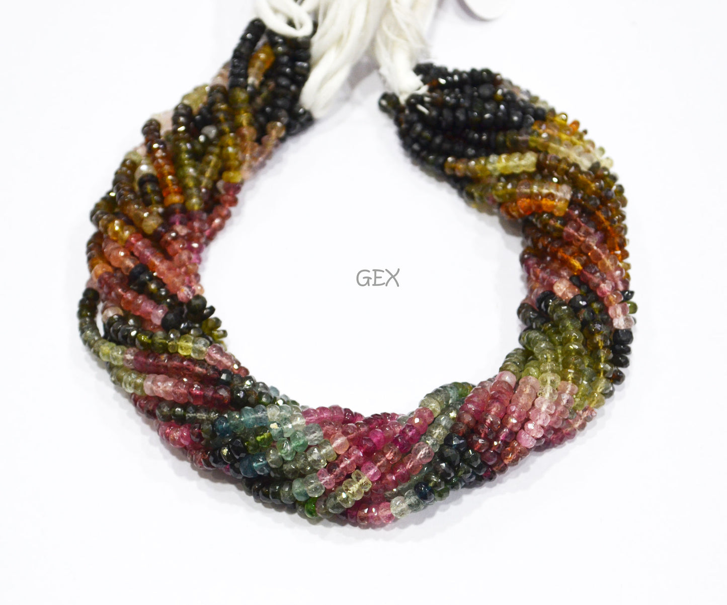 Natural Multi Tourmaline Faceted Rondelle Shape Beads , Multi Tourmaline Faceted Beads , Sold By Strand , 14 Inches , 5 mm , 31853