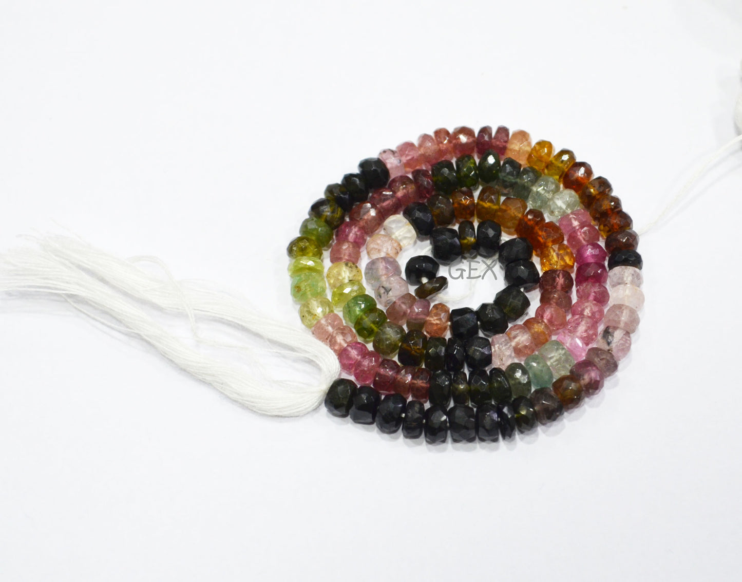 Natural Multi Tourmaline Faceted Rondelle Shape Beads , Multi Tourmaline Faceted Beads , Sold By Strand , 14 Inches , 5 mm , 31853
