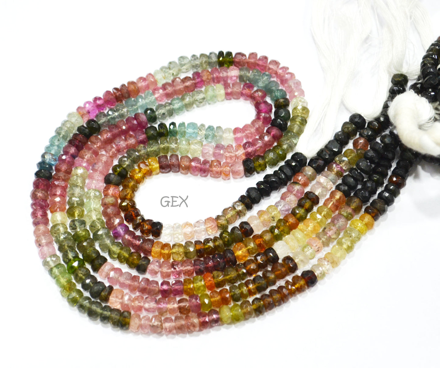 Natural Multi Tourmaline Faceted Rondelle Shape Beads , Multi Tourmaline Faceted Beads , Sold By Strand , 14 Inches , 4.75 mm , 31855