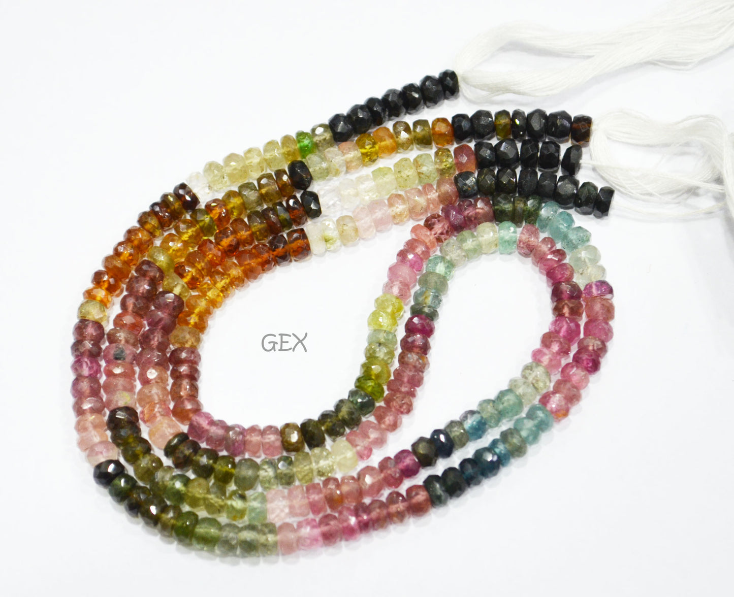 Natural Multi Tourmaline Faceted Rondelle Shape Beads , Multi Tourmaline Faceted Beads , Sold By Strand , 14 Inches , 4.75 mm , 31855