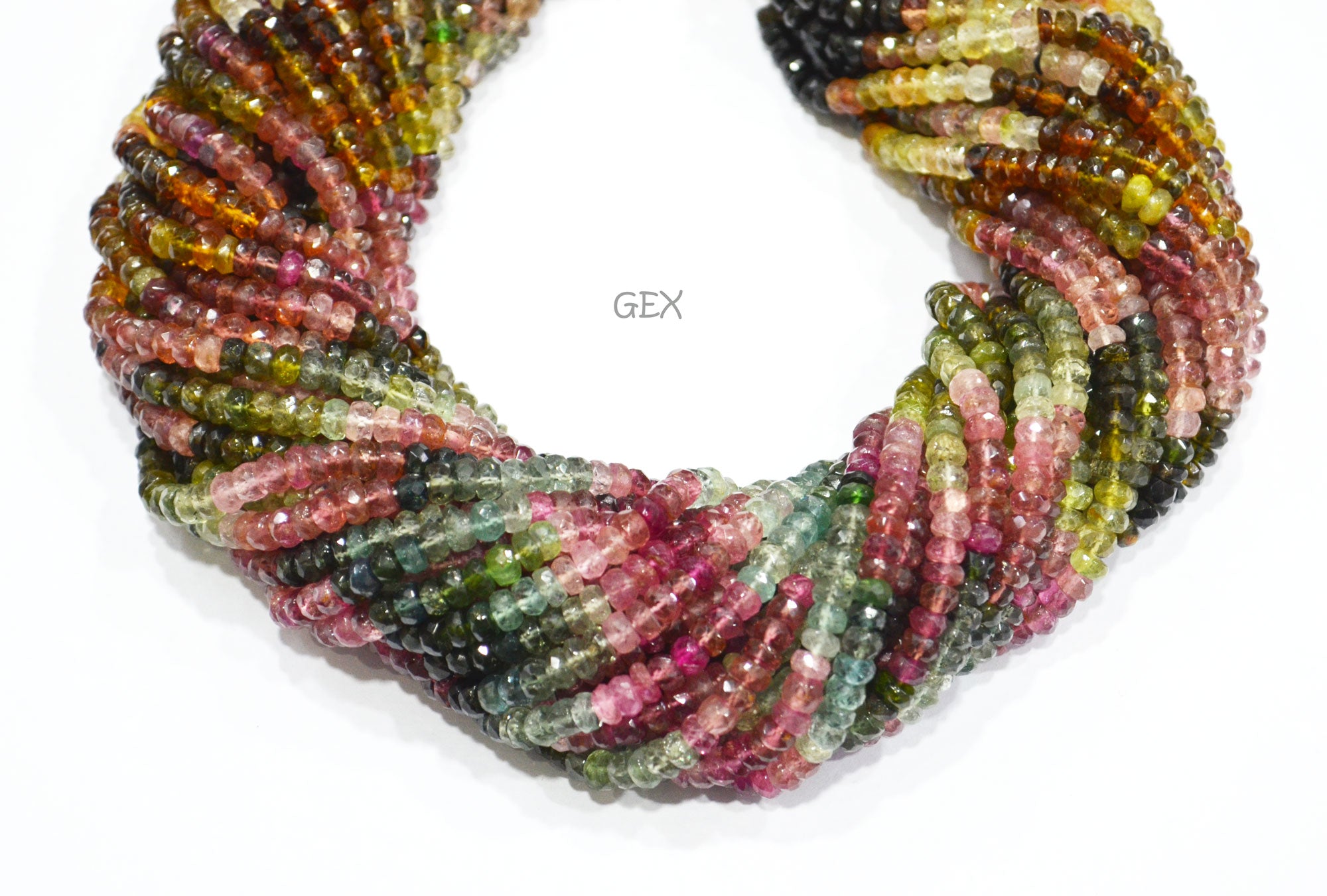 Natural Multi Tourmaline Faceted Rondelle Shape Beads , Multi Tourmaline Faceted Beads , Sold By Strand , 14 Inches , 4.75 mm , 31855