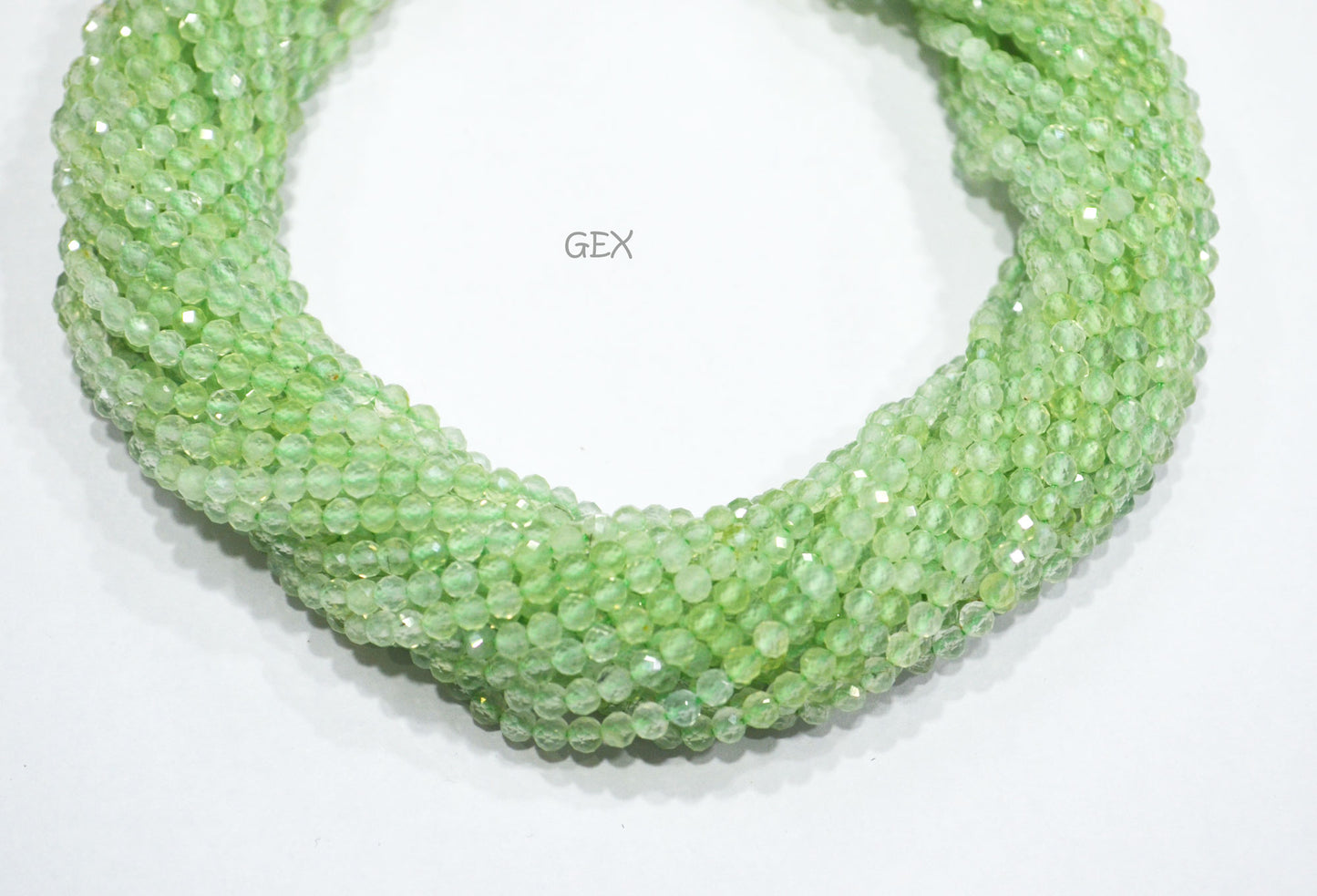 Green Amethyst Faceted Round Shape Beads , Green Amethyst Faceted Beads , Sold By Strand , 12.50 Inches , 3.50 mm , 31856