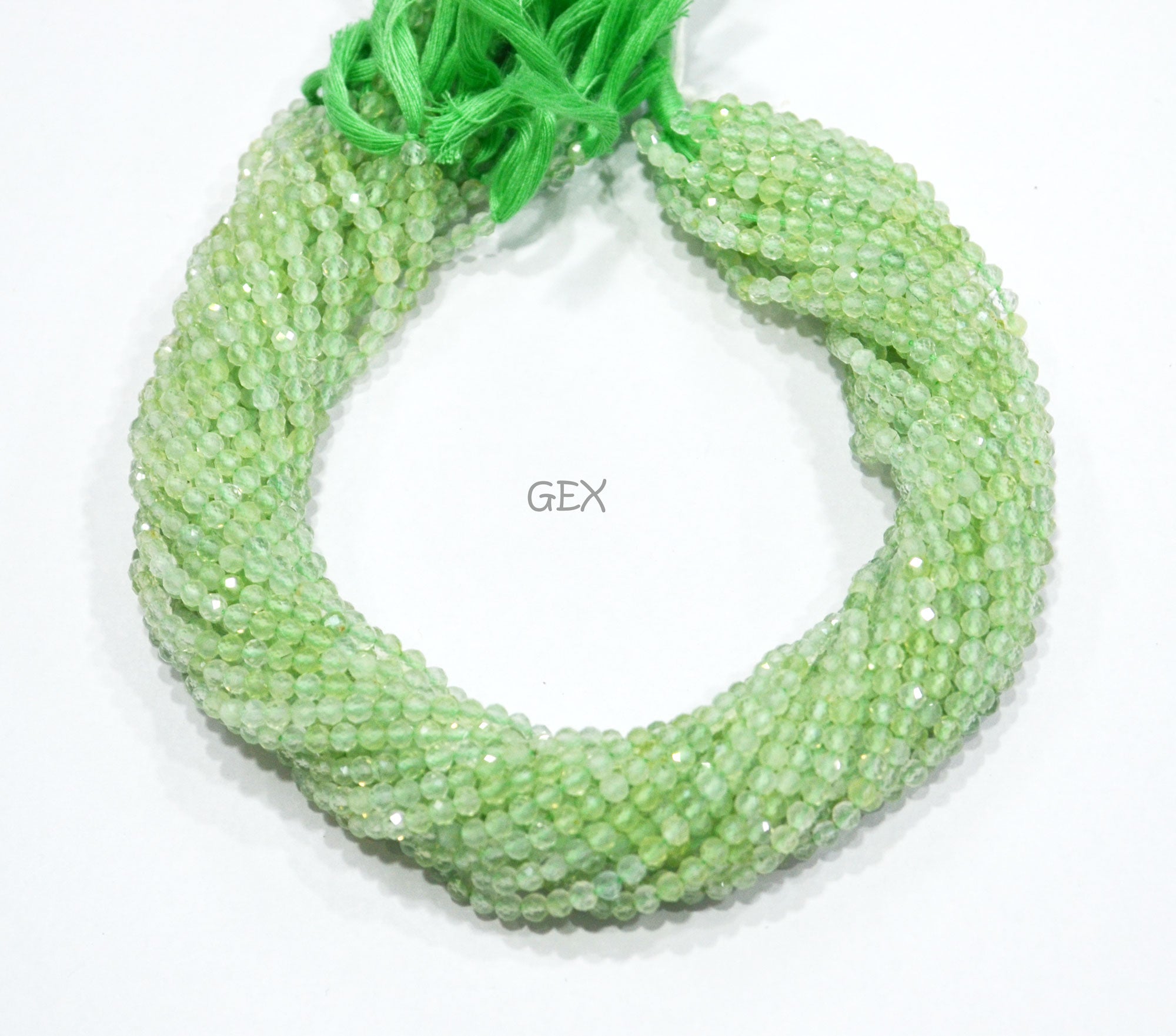 Green Amethyst Faceted Round Shape Beads , Green Amethyst Faceted Beads , Sold By Strand , 12.50 Inches , 3.50 mm , 31856