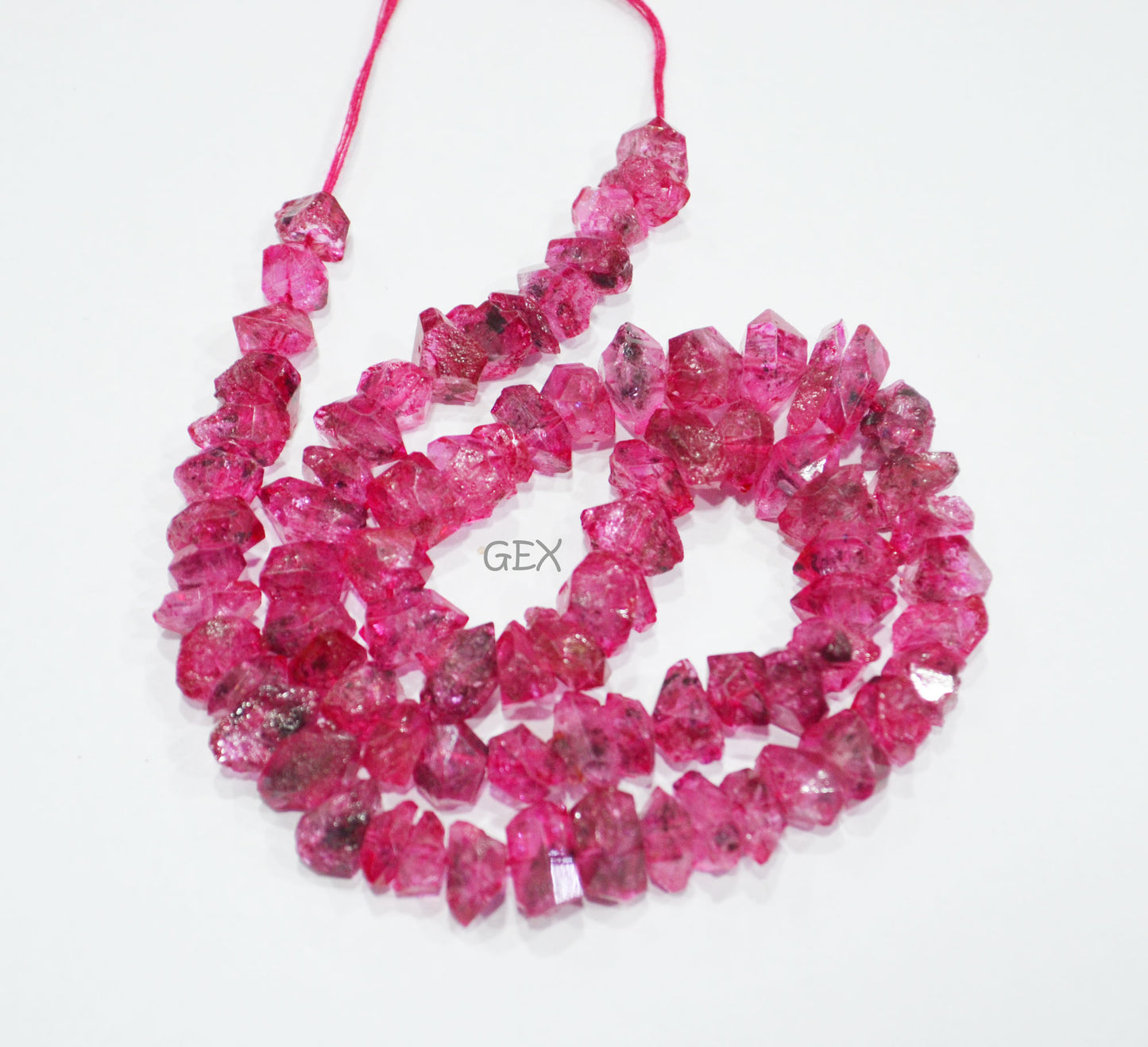 Pink Coated Herkimer Quartz Faceted Nuggets Shape Beads , Pink Coated Herkimer Quartz Faceted Beads , 16 Inches , 7x8 - 8x10 mm , 31858