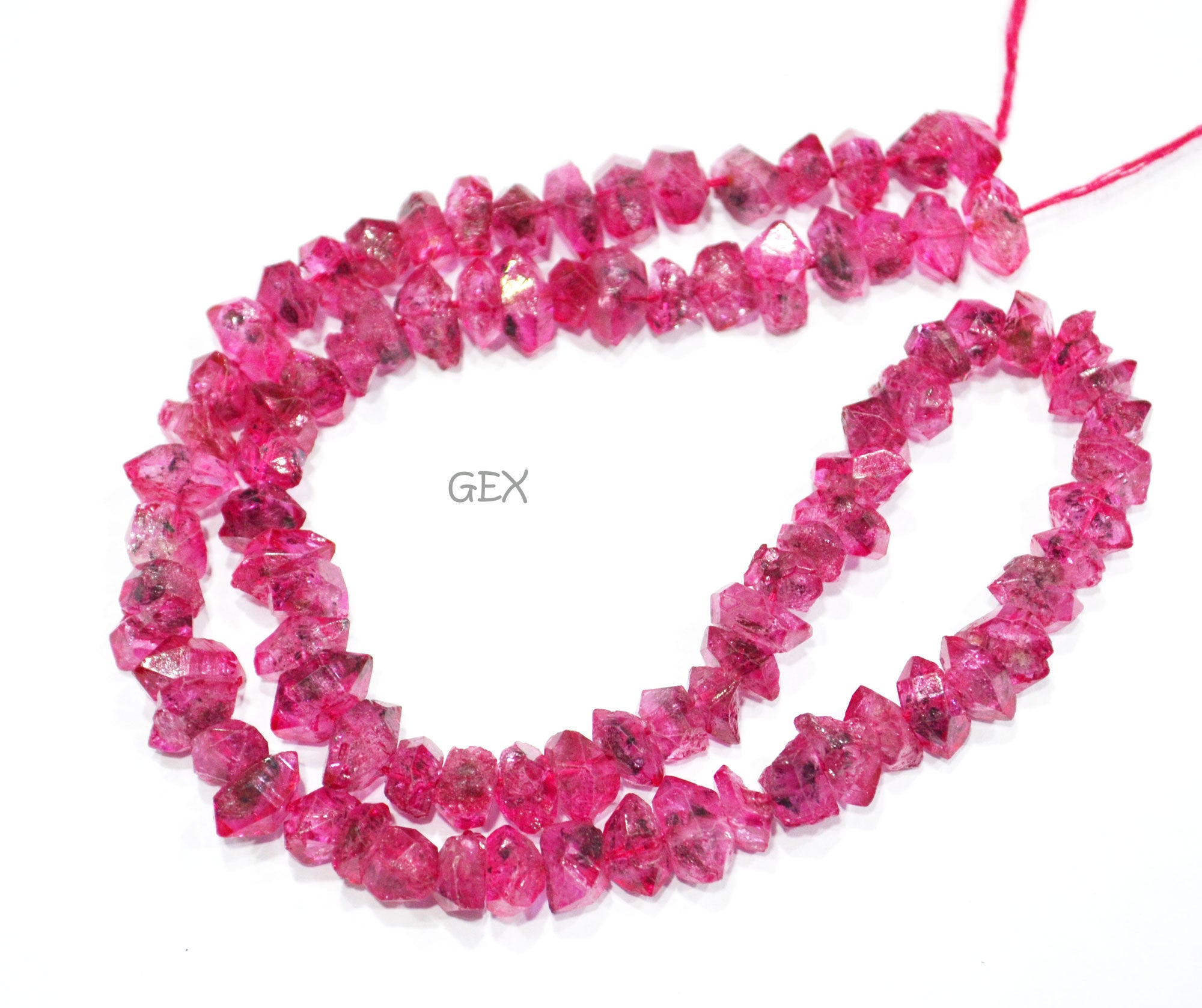 Pink Coated Herkimer Quartz Faceted Nuggets Shape Beads , Pink Coated Herkimer Quartz Faceted Beads , Sold By Strand , 16 Inches , 6x8 - 7x10 mm , 31859