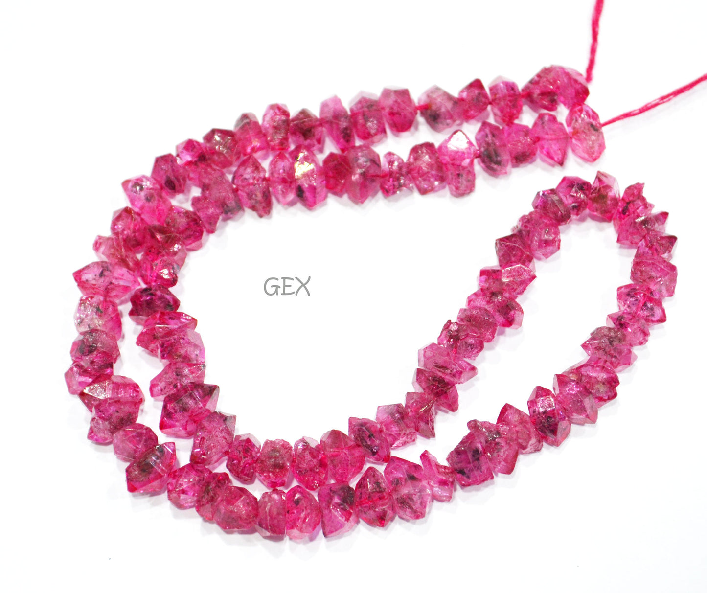 Pink Coated Herkimer Quartz Faceted Nuggets Shape Beads , Pink Coated Herkimer Quartz Faceted Beads , Sold By Strand , 16 Inches , 6x8 - 7x10 mm , 31859