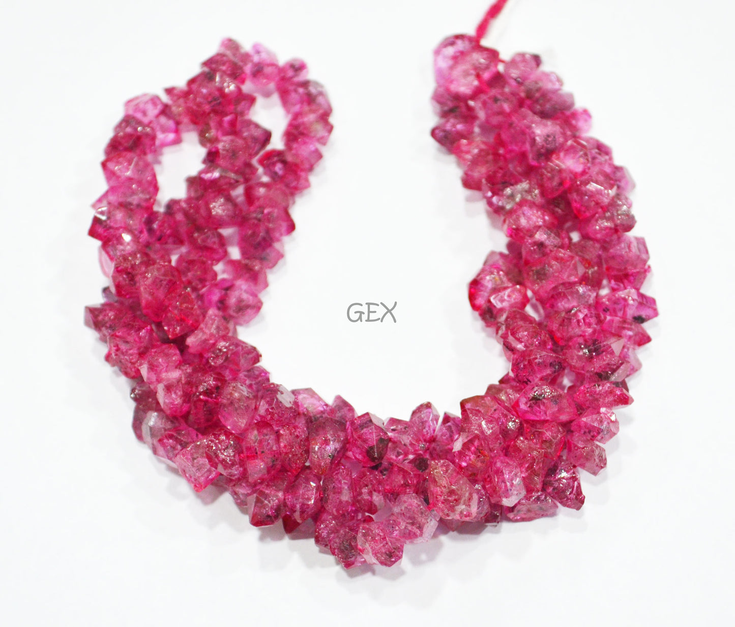 Pink Coated Herkimer Quartz Faceted Nuggets Shape Beads , Pink Coated Herkimer Quartz Faceted Beads , Sold By Strand , 16 Inches , 6x8 - 7x10 mm , 31859
