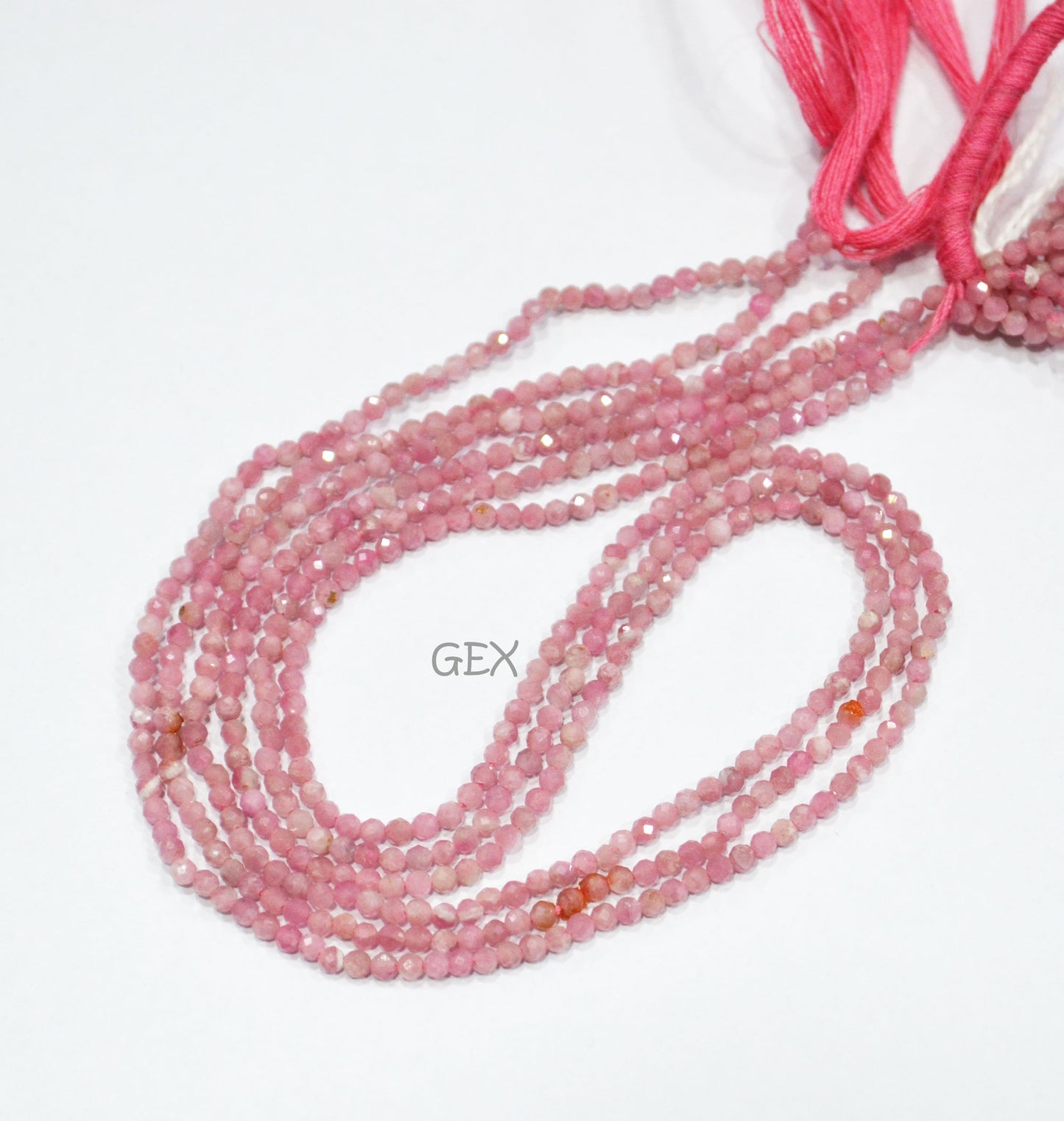 Pack Of 13 Strands Pink Tourmaline Faceted Round Shape Beads , Pink Tourmaline Faceted Beads , 12.50 Inches , 2.25 mm , 31861