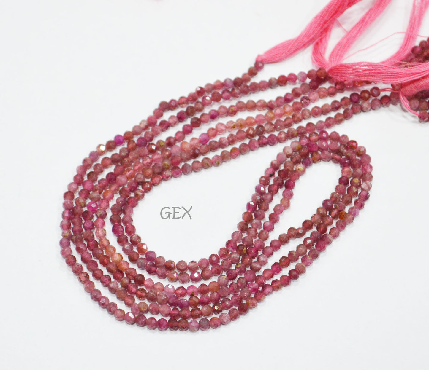 Pack Of 11 Strands Pink Tourmaline Faceted Round Shape Beads , Pink Tourmaline Faceted Beads , 12.50 Inches , 2.75 mm , 31862