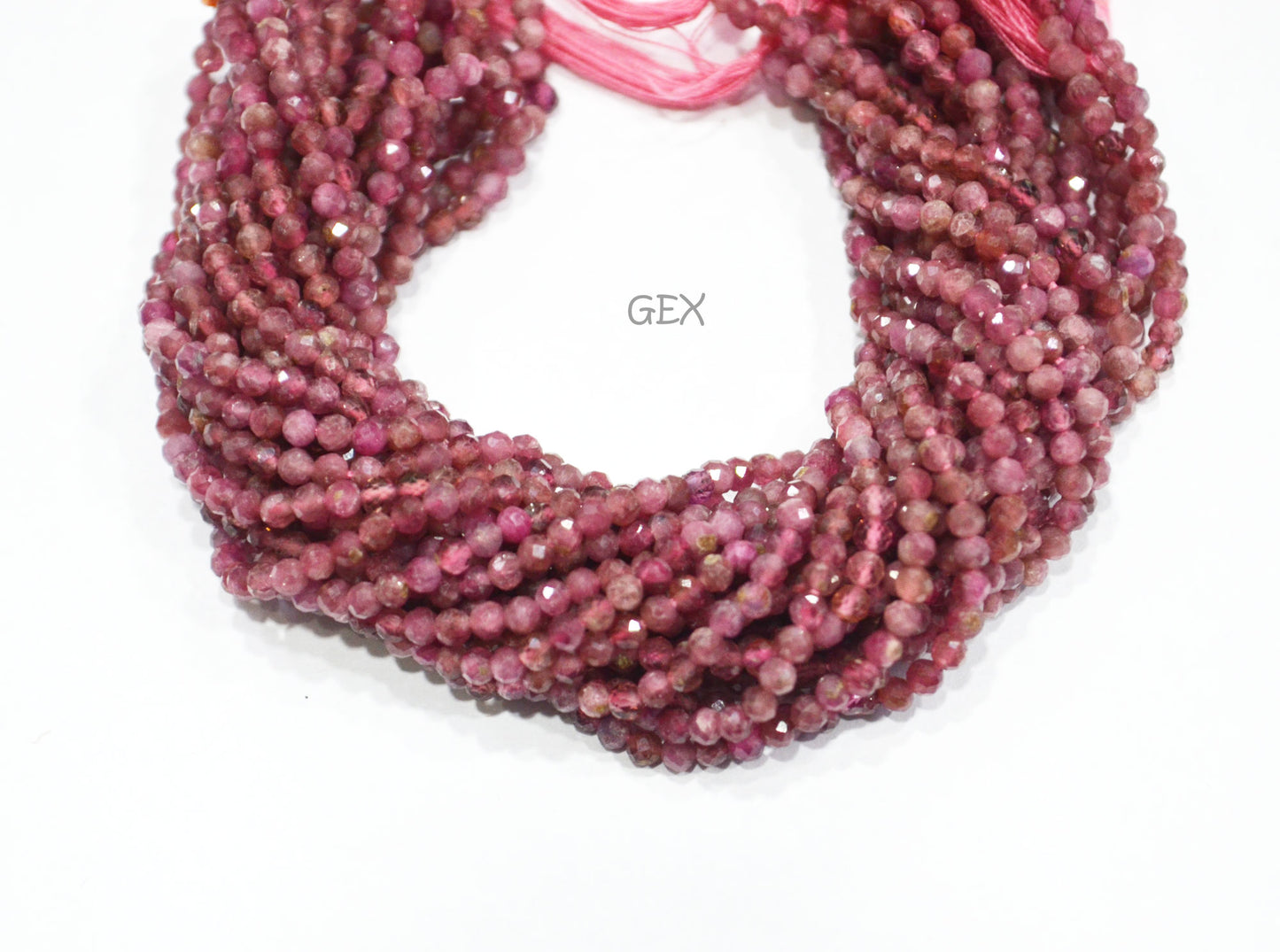 Pack Of 11 Strands Pink Tourmaline Faceted Round Shape Beads , Pink Tourmaline Faceted Beads , 12.50 Inches , 2.75 mm , 31862