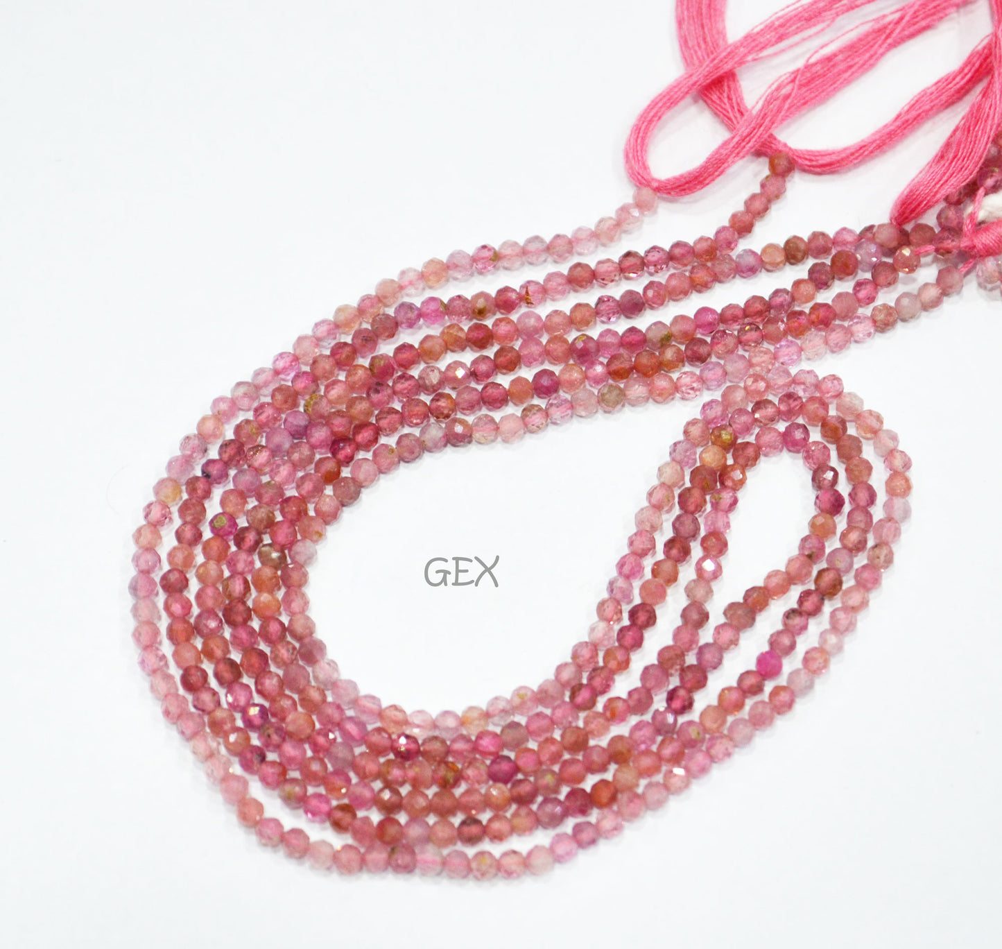 Pack Of 9 Strands Pink Tourmaline Faceted Round Shape Beads , Pink Tourmaline Faceted Beads , 12.50 Inches , 2.75 mm , 31863