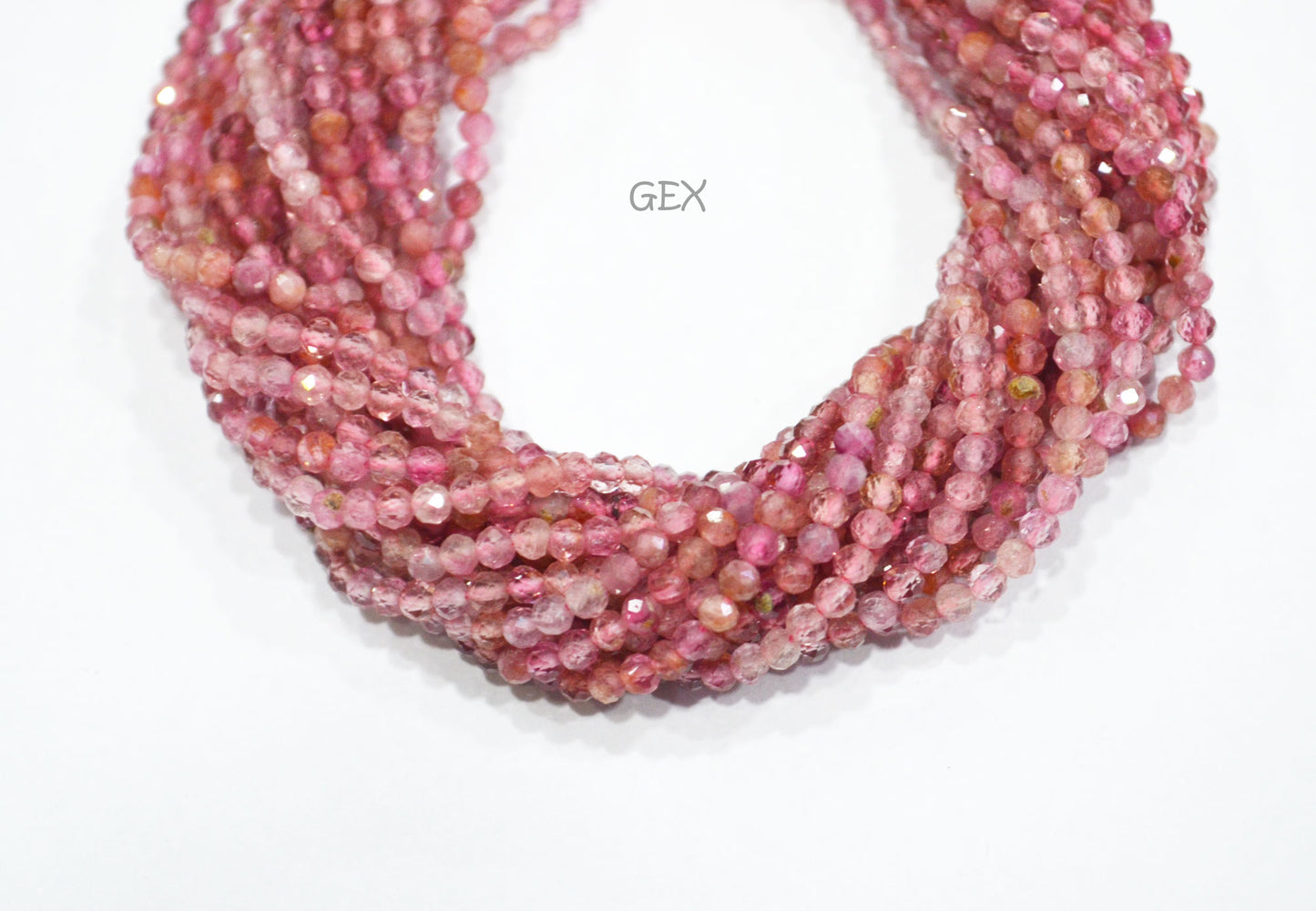 Pack Of 9 Strands Pink Tourmaline Faceted Round Shape Beads , Pink Tourmaline Faceted Beads , 12.50 Inches , 2.75 mm , 31863