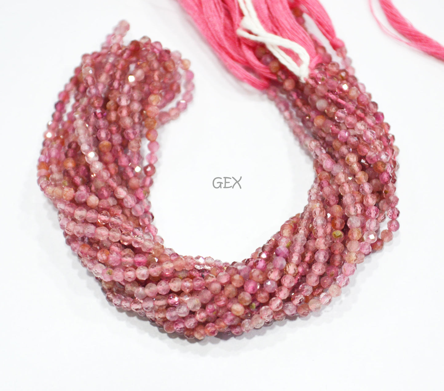 Pack Of 9 Strands Pink Tourmaline Faceted Round Shape Beads , Pink Tourmaline Faceted Beads , 12.50 Inches , 2.75 mm , 31863