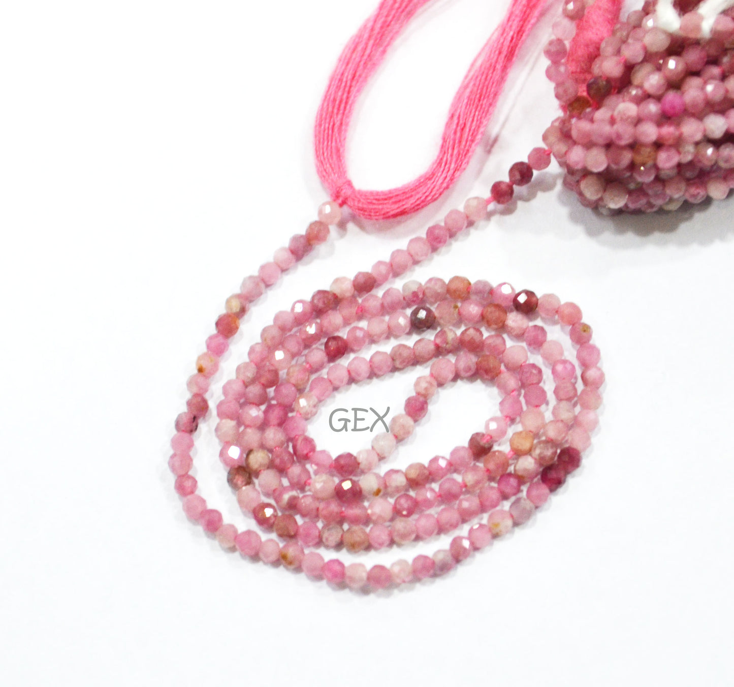 Pink Tourmaline Faceted Round Shape Beads , Pink Tourmaline Faceted Beads , Sold By Strand , 12.50 Inches , 2.25 mm , 31865