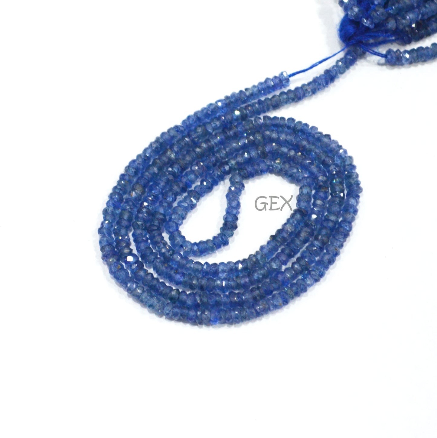 100% Natural Blue Sapphire Faceted Rondelle Shape Beads , 100% Natural Blue Sapphire Faceted Beads , Sold By Strand , 16 Inches , 2.25 - 2.50 mm , 31868