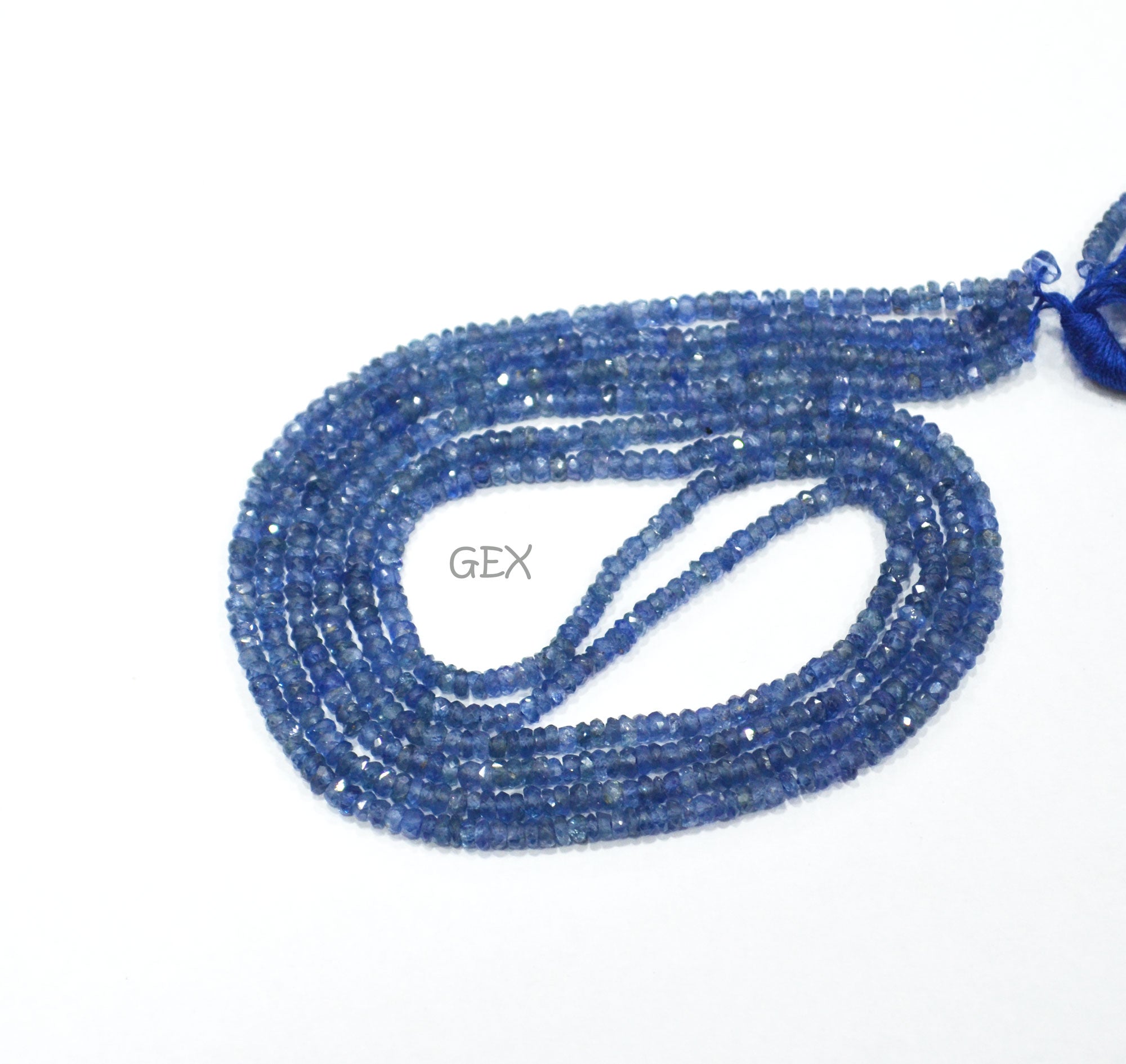 100% Natural Blue Sapphire Faceted Rondelle Shape Beads , 100% Natural Blue Sapphire Faceted Beads , Sold By Strand , 16 Inches , 2.25 - 2.50 mm , 31868