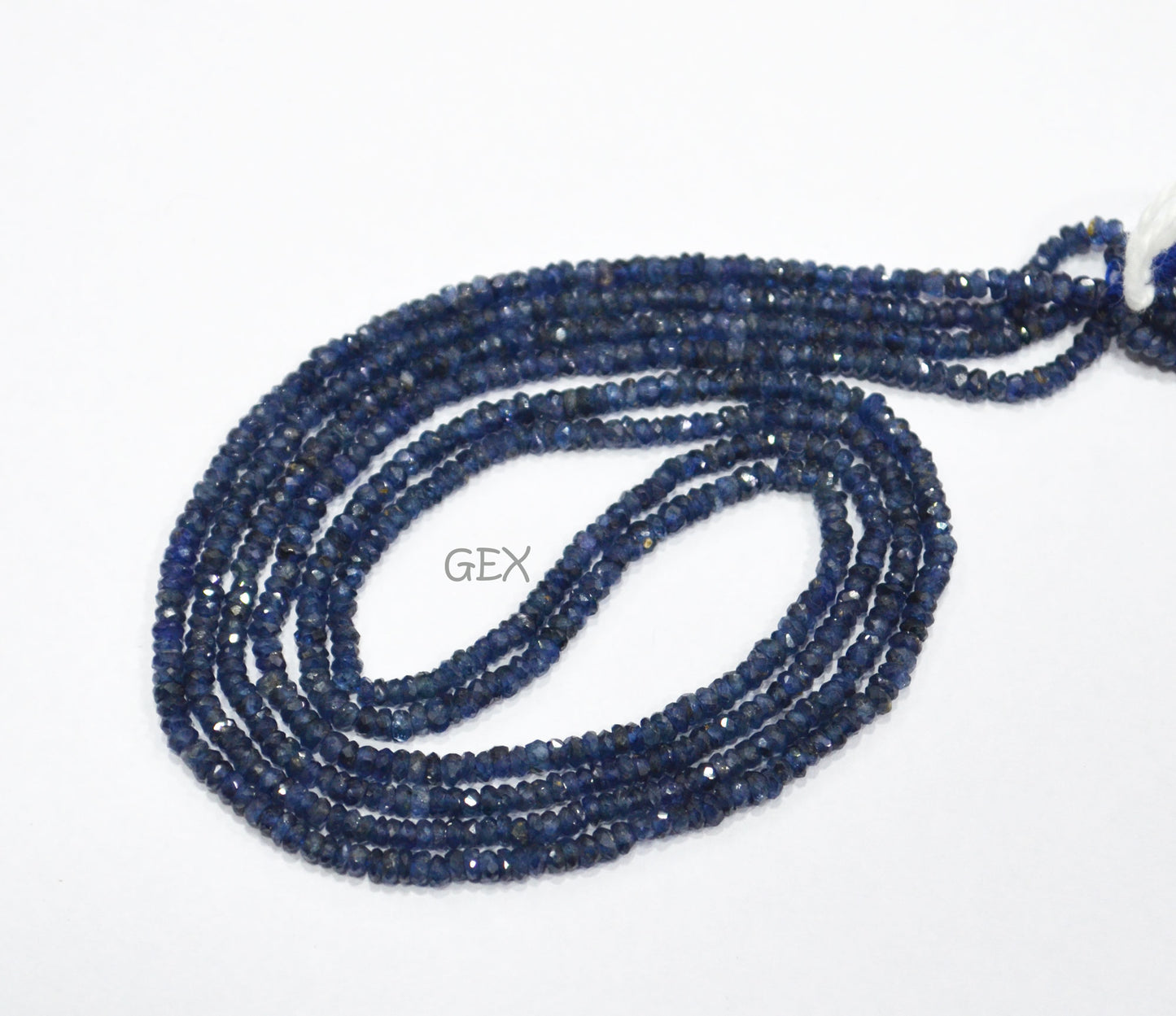 100% Natural Blue Sapphire Faceted Rondelle Shape Beads , 100% Natural Blue Sapphire Faceted Beads , Sold By Strand , 16 Inches , 2.25 - 2.75 mm , 31869