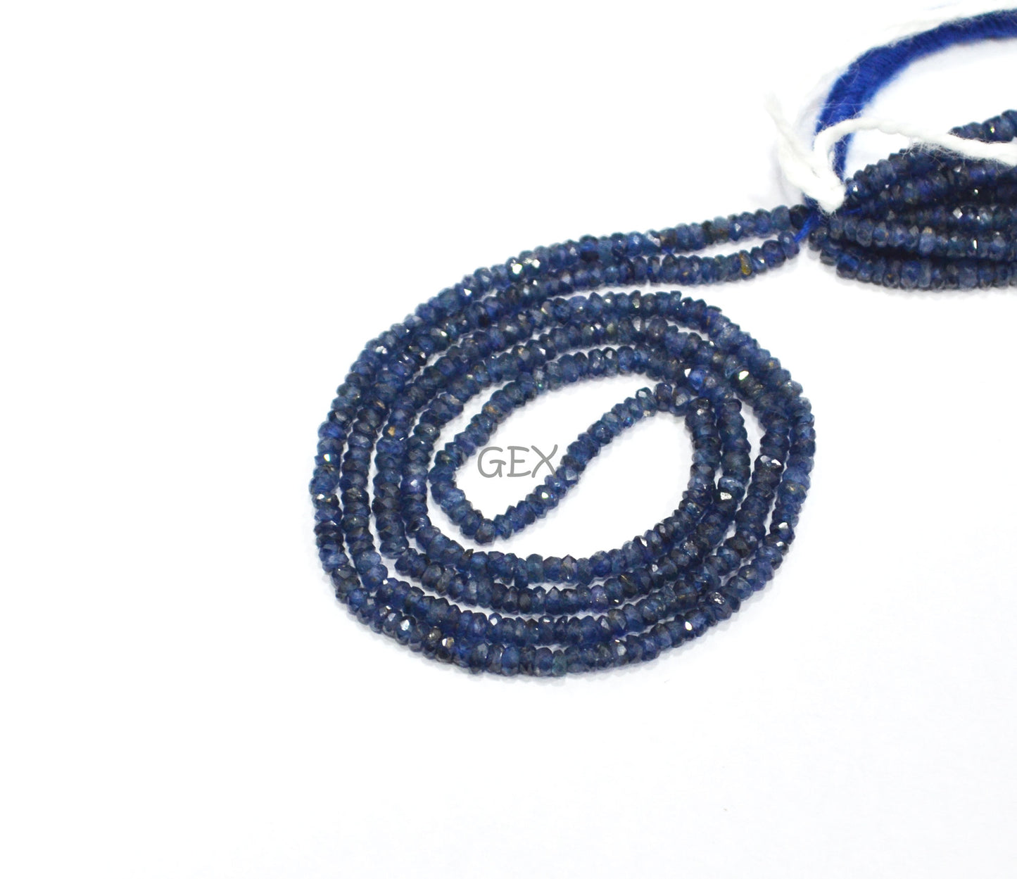 100% Natural Blue Sapphire Faceted Rondelle Shape Beads , 100% Natural Blue Sapphire Faceted Beads , Sold By Strand , 16 Inches , 2.25 - 2.75 mm , 31869