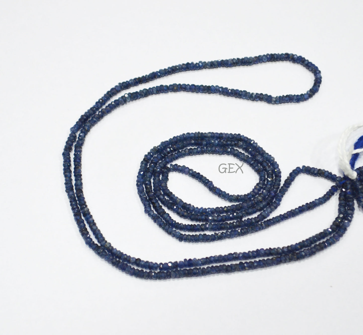 100% Natural Blue Sapphire Faceted Rondelle Shape Beads , 100% Natural Blue Sapphire Faceted Beads , Sold By Strand , 16 Inches , 2.25 - 2.75 mm , 31869