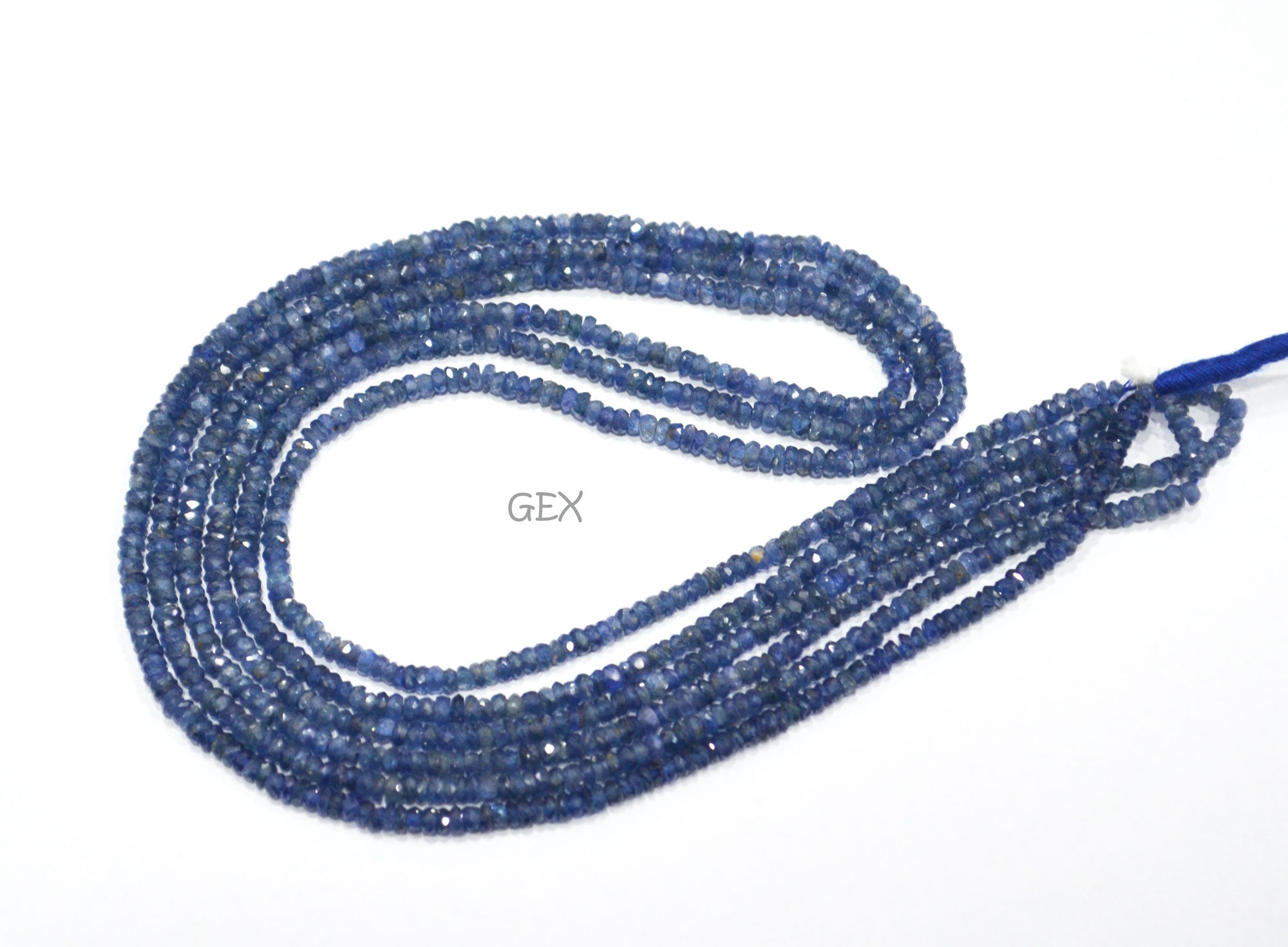 100% Natural Blue Sapphire Faceted Rondelle Shape Beads , 100% Natural Blue Sapphire Faceted Beads , Sold By Strand , 16 Inches , 2.50 - 2.75 mm , 31870
