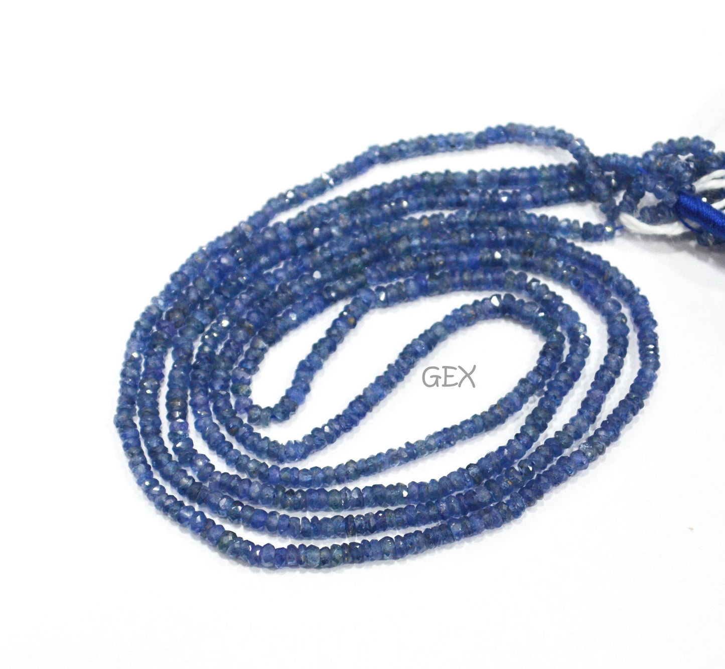 100% Natural Blue Sapphire Faceted Rondelle Shape Beads , 100% Natural Blue Sapphire Faceted Beads , Sold By Strand , 16 Inches , 2.25 - 2.75 mm , 31871