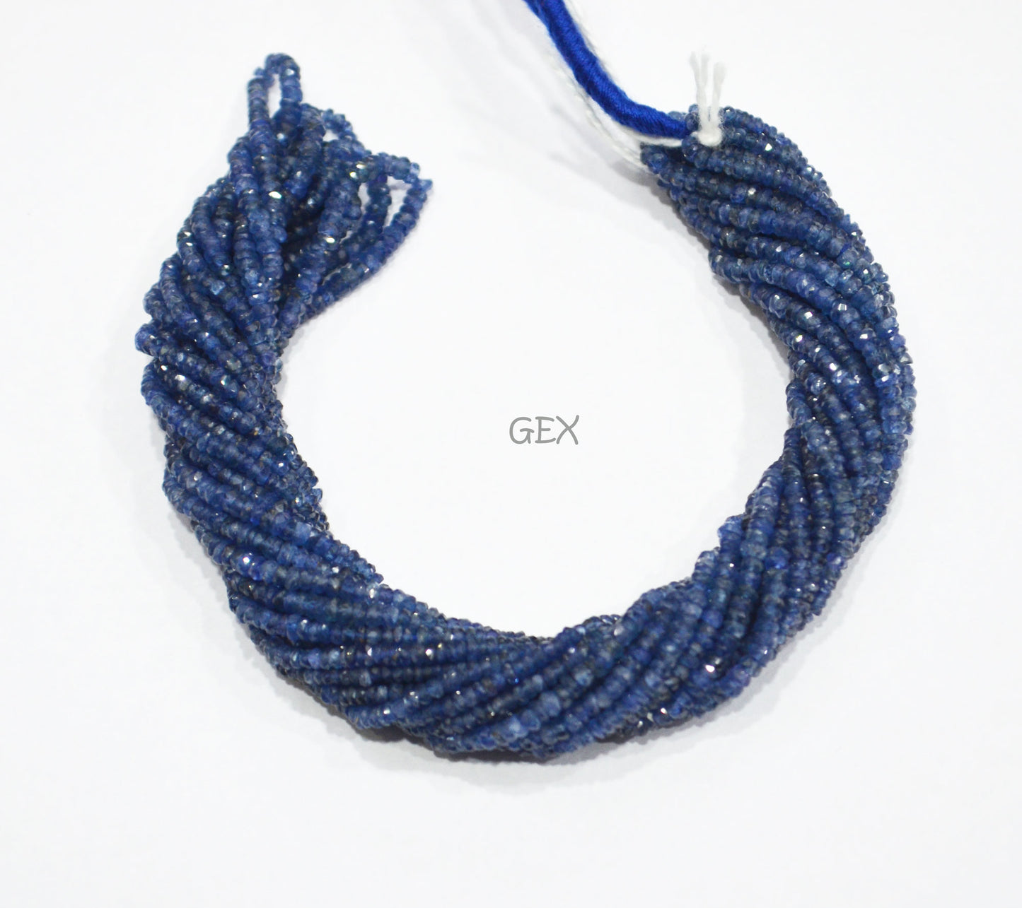 100% Natural Blue Sapphire Faceted Rondelle Shape Beads , 100% Natural Blue Sapphire Faceted Beads , Sold By Strand , 16 Inches , 2.25 - 2.75 mm , 31871