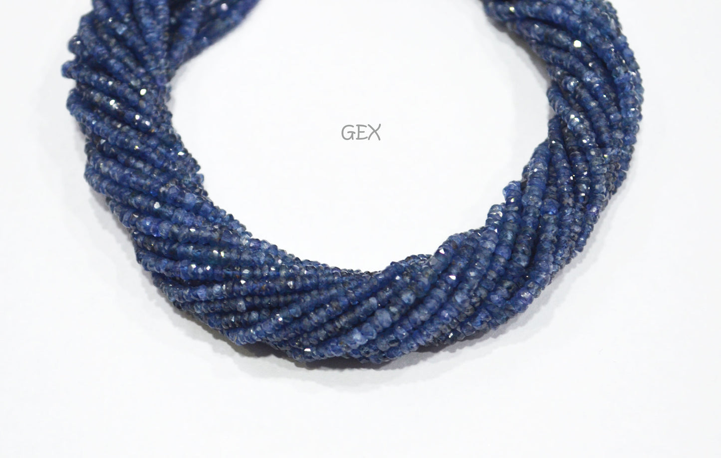 100% Natural Blue Sapphire Faceted Rondelle Shape Beads , 100% Natural Blue Sapphire Faceted Beads , Sold By Strand , 16 Inches , 2.25 - 2.75 mm , 31871