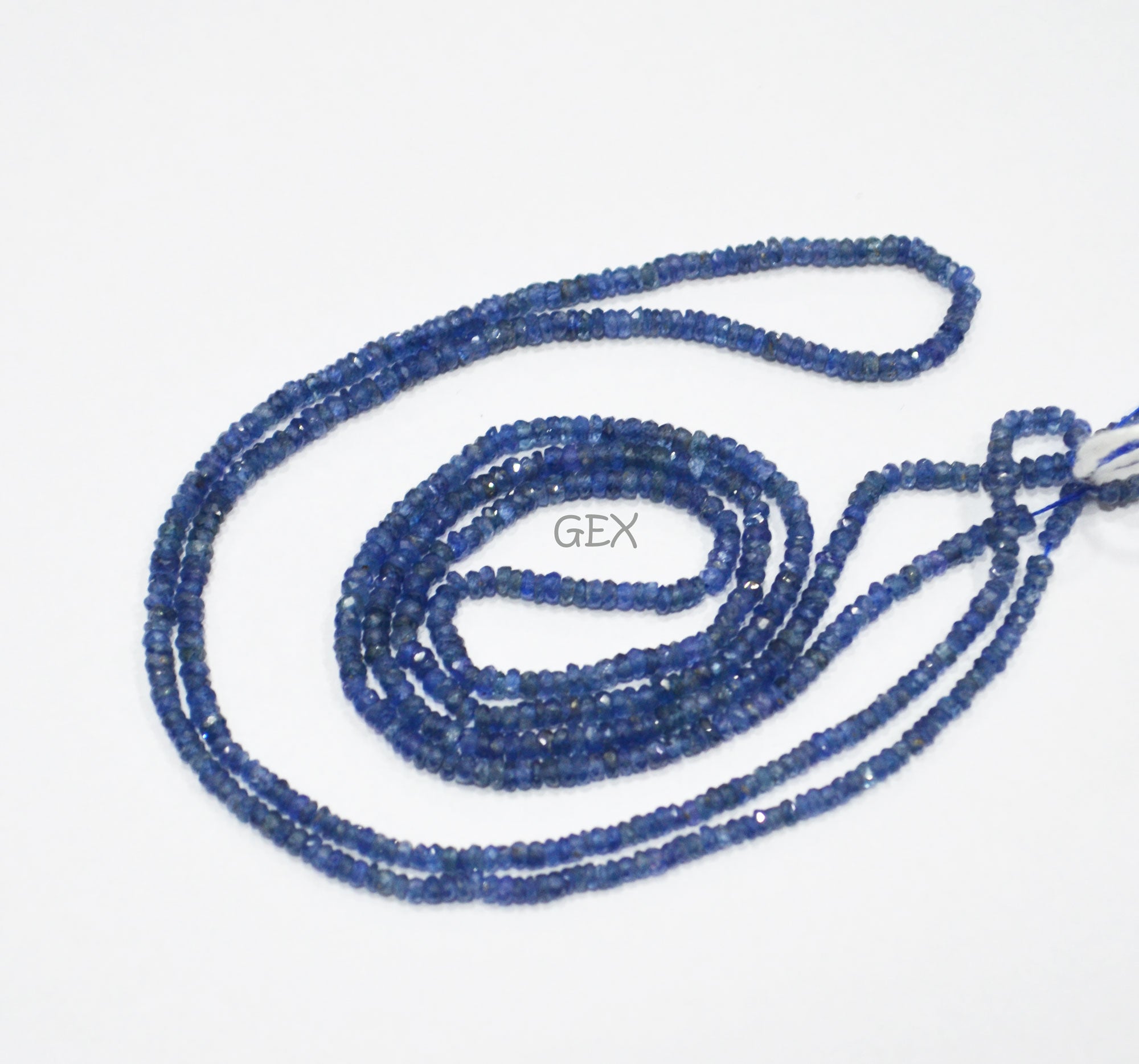 100% Natural Blue Sapphire Faceted Rondelle Shape Beads , 100% Natural Blue Sapphire Faceted Beads , Sold By Strand , 16 Inches , 2.25 - 2.75 mm , 31871