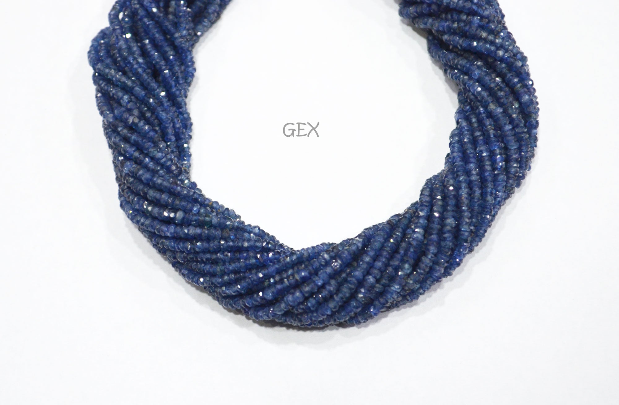 100% Natural Blue Sapphire Faceted Rondelle Shape Beads , 100% Natural Blue Sapphire Faceted Beads , Sold By Strand , 16 Inches , 2.25 - 2.50 mm , 31872