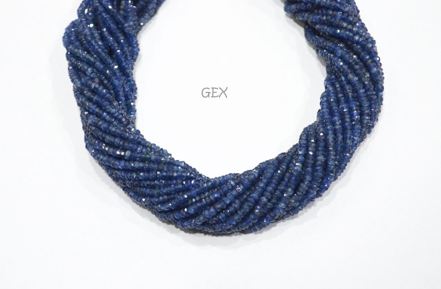 100% Natural Blue Sapphire Faceted Rondelle Shape Beads , 100% Natural Blue Sapphire Faceted Beads , Sold By Strand , 16 Inches , 2.25 - 2.50 mm , 31872