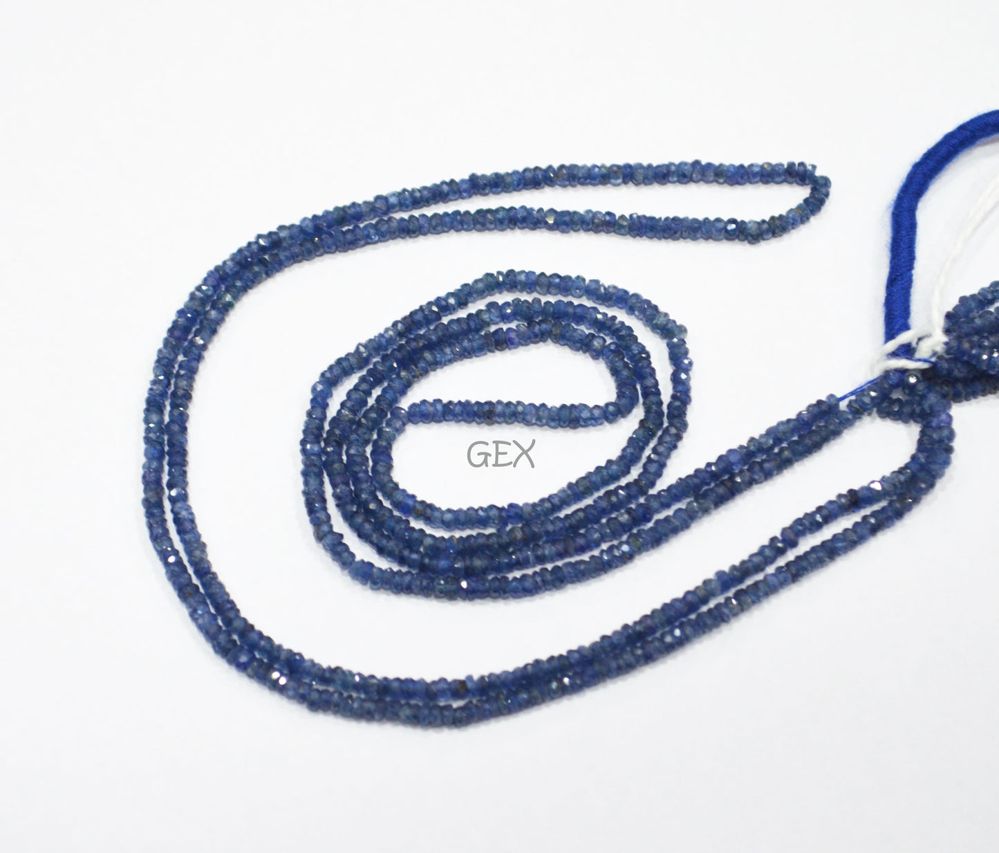 100% Natural Blue Sapphire Faceted Rondelle Shape Beads , 100% Natural Blue Sapphire Faceted Beads , Sold By Strand , 16 Inches , 2.25 - 2.50 mm , 31872