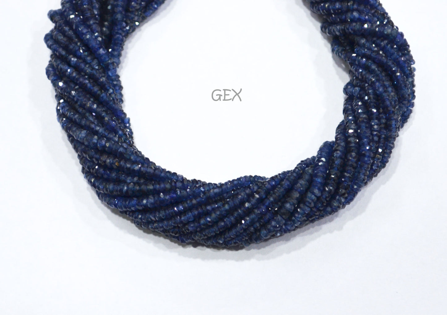 100% Natural Blue Sapphire Faceted Rondelle Shape Beads , 100% Natural Blue Sapphire Faceted Beads , Sold By Strand , 16 Inches , 2.25 - 3 mm , 31873