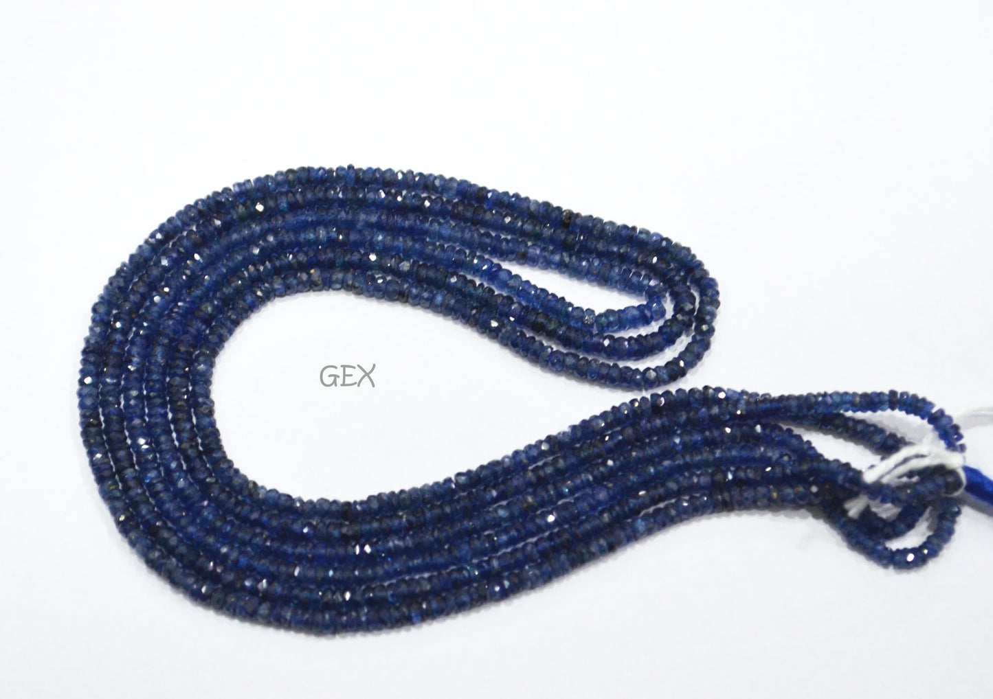 100% Natural Blue Sapphire Faceted Rondelle Shape Beads , 100% Natural Blue Sapphire Faceted Beads , Sold By Strand , 16 Inches , 2.25 - 3 mm , 31873