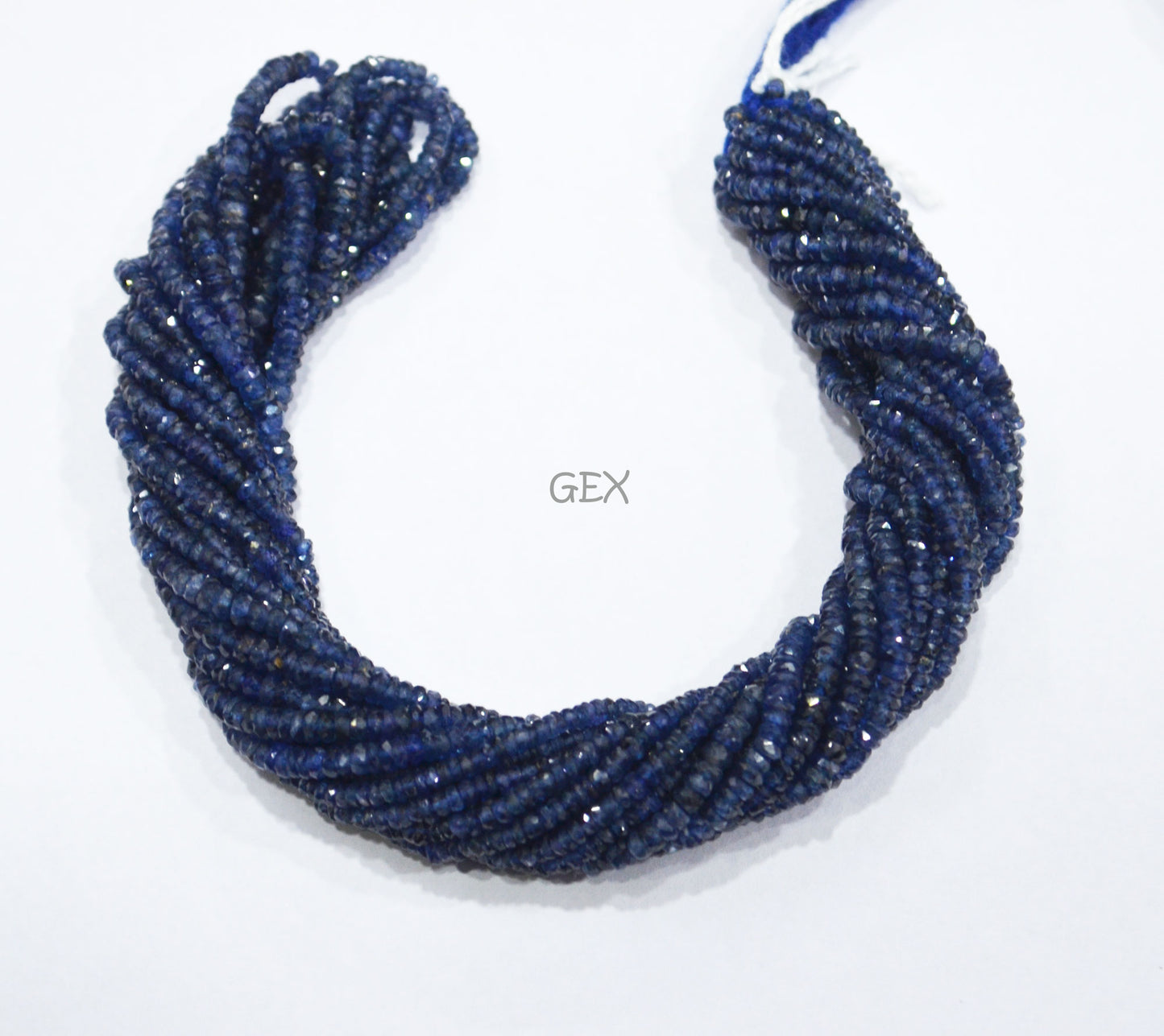 100% Natural Blue Sapphire Faceted Rondelle Shape Beads , 100% Natural Blue Sapphire Faceted Beads , Sold By Strand , 16 Inches , 2.25 - 3 mm , 31873