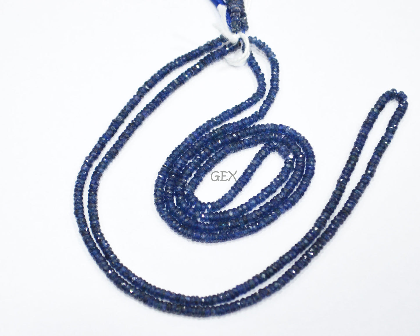 100% Natural Blue Sapphire Faceted Rondelle Shape Beads , 100% Natural Blue Sapphire Faceted Beads , Sold By Strand , 16 Inches , 2.25 - 3 mm , 31873