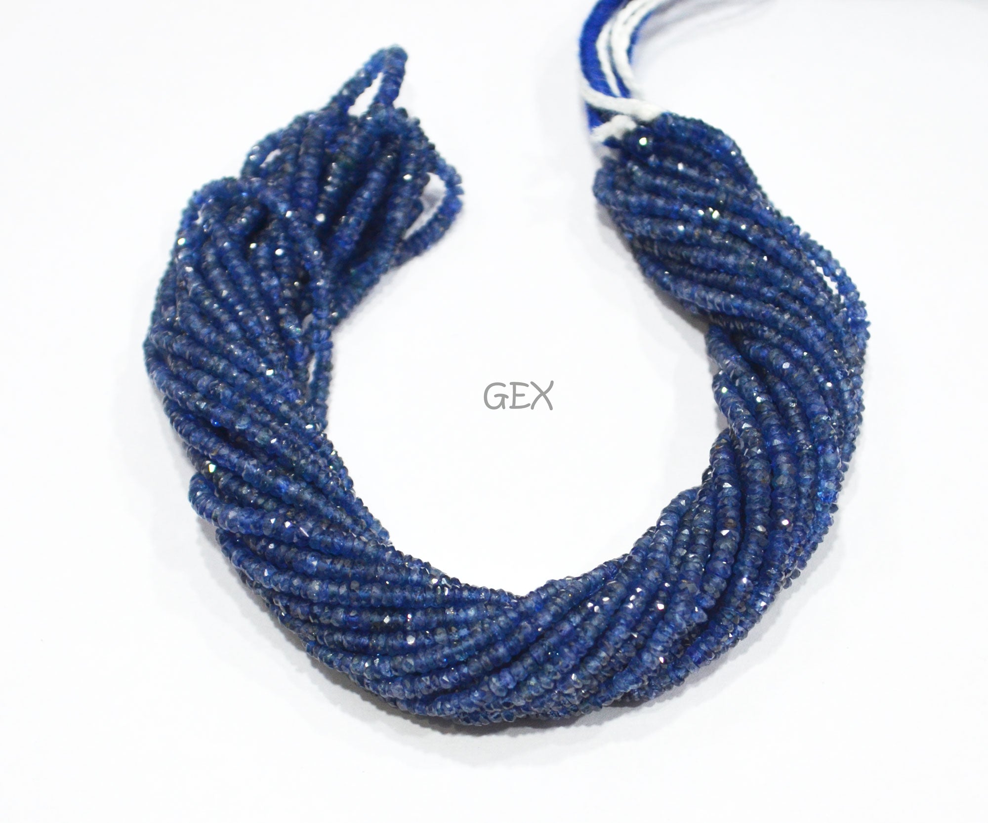 100% Natural Blue Sapphire Faceted Rondelle Shape Beads , 100% Natural Blue Sapphire Faceted Beads , Sold By Strand , 16 Inches , 2.50 - 3 mm , 31874