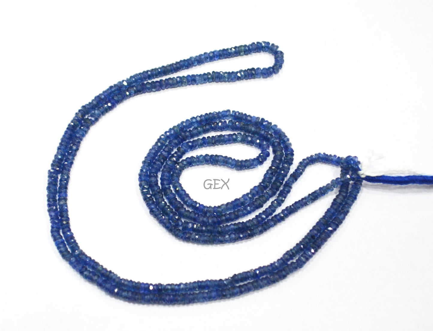 100% Natural Blue Sapphire Faceted Rondelle Shape Beads , 100% Natural Blue Sapphire Faceted Beads , Sold By Strand , 16 Inches , 2.50 - 3 mm , 31874