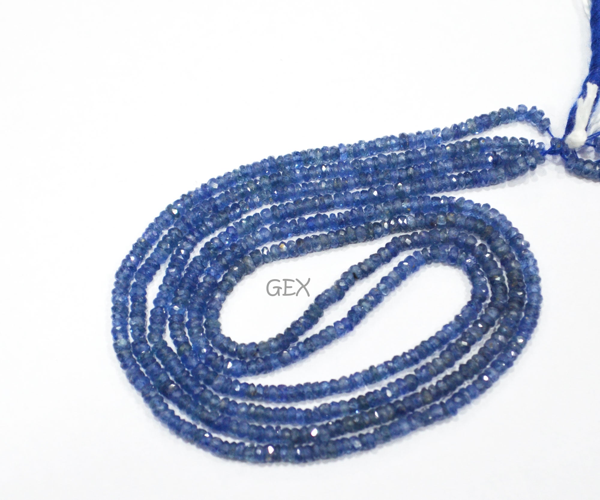 100% Natural Blue Sapphire Faceted Rondelle Shape Beads , 100% Natural Blue Sapphire Faceted Beads , Sold By Strand , 16 Inches , 2.75 mm , 31875