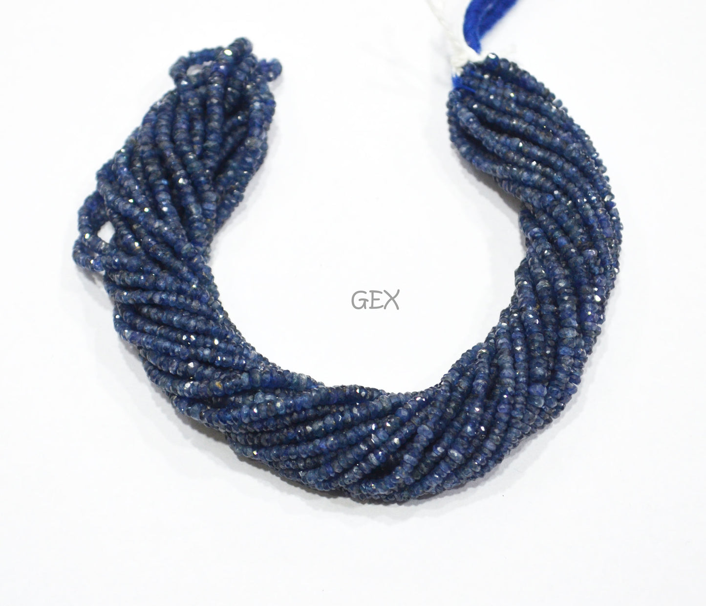 100% Natural Blue Sapphire Faceted Rondelle Shape Beads , 100% Natural Blue Sapphire Faceted Beads , Sold By Strand , 16 Inches , 2.50 - 3 mm , 31876