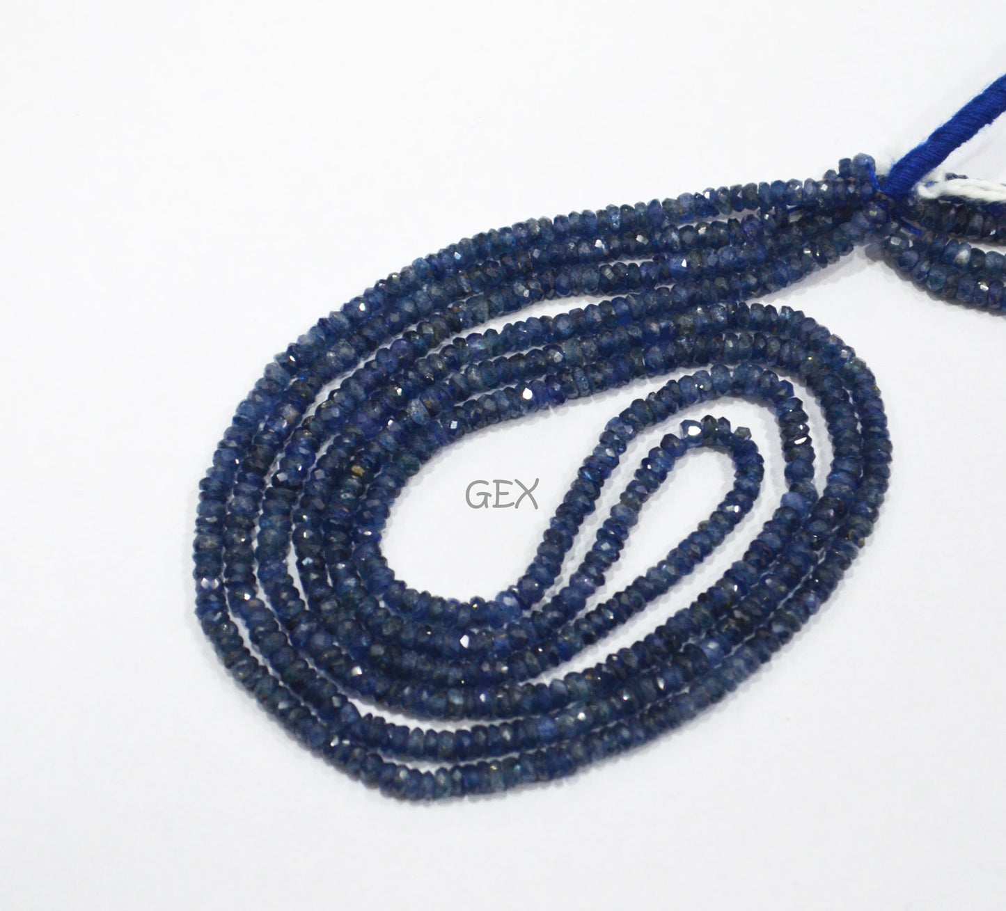 100% Natural Blue Sapphire Faceted Rondelle Shape Beads , 100% Natural Blue Sapphire Faceted Beads , Sold By Strand , 16 Inches , 2.50 - 3 mm , 31876