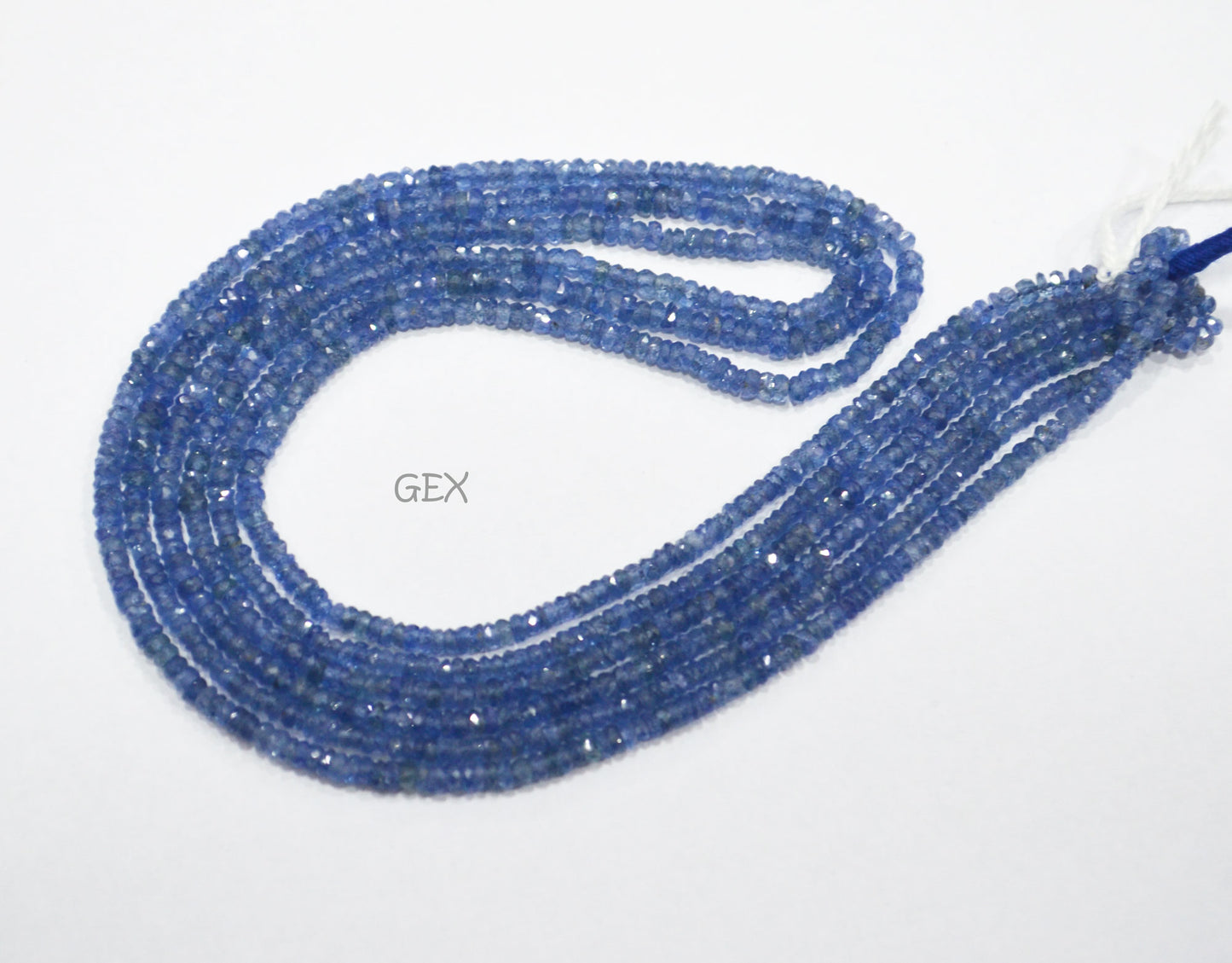 100% Natural Blue Sapphire Faceted Rondelle Shape Beads , 100% Natural Blue Sapphire Faceted Beads , Sold By Strand , 16 Inches , 2.50 - 2.75 mm , 31877