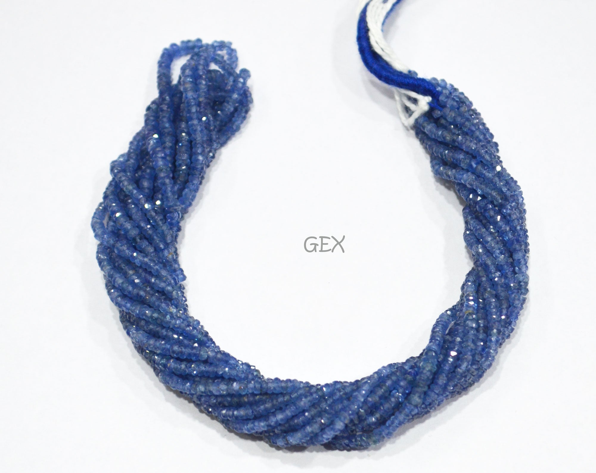 100% Natural Blue Sapphire Faceted Rondelle Shape Beads , 100% Natural Blue Sapphire Faceted Beads , Sold By Strand , 16 Inches , 2.50 - 2.75 mm , 31877