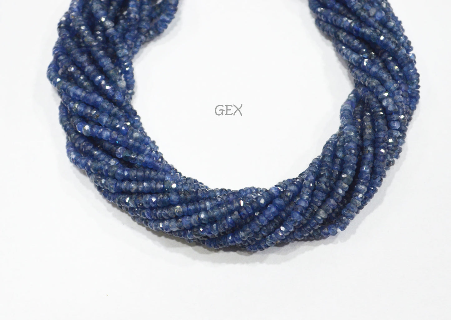 100% Natural Blue Sapphire Faceted Rondelle Shape Beads , 100% Natural Blue Sapphire Faceted Beads , Sold By Strand , 16 Inches , 2.75 - 3 mm , 31878