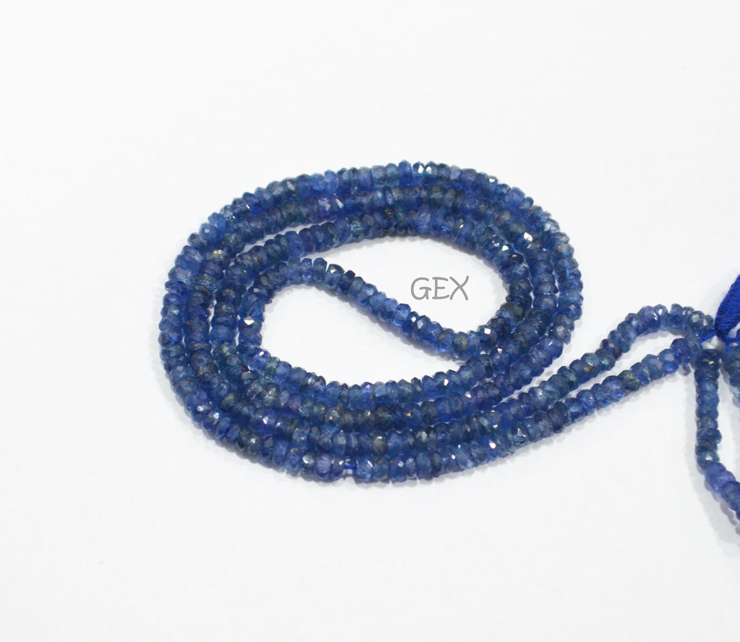 100% Natural Blue Sapphire Faceted Rondelle Shape Beads , 100% Natural Blue Sapphire Faceted Beads , Sold By Strand , 16 Inches , 2.75 - 3 mm , 31878