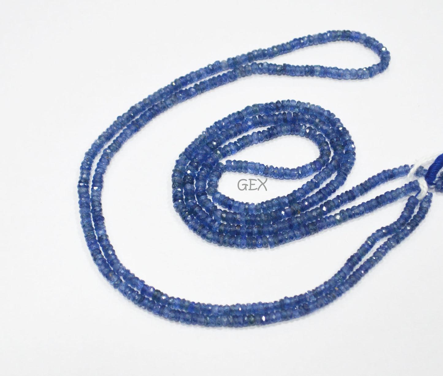 100% Natural Blue Sapphire Faceted Rondelle Shape Beads , 100% Natural Blue Sapphire Faceted Beads , Sold By Strand , 16 Inches , 2.25 - 3 mm , 31879