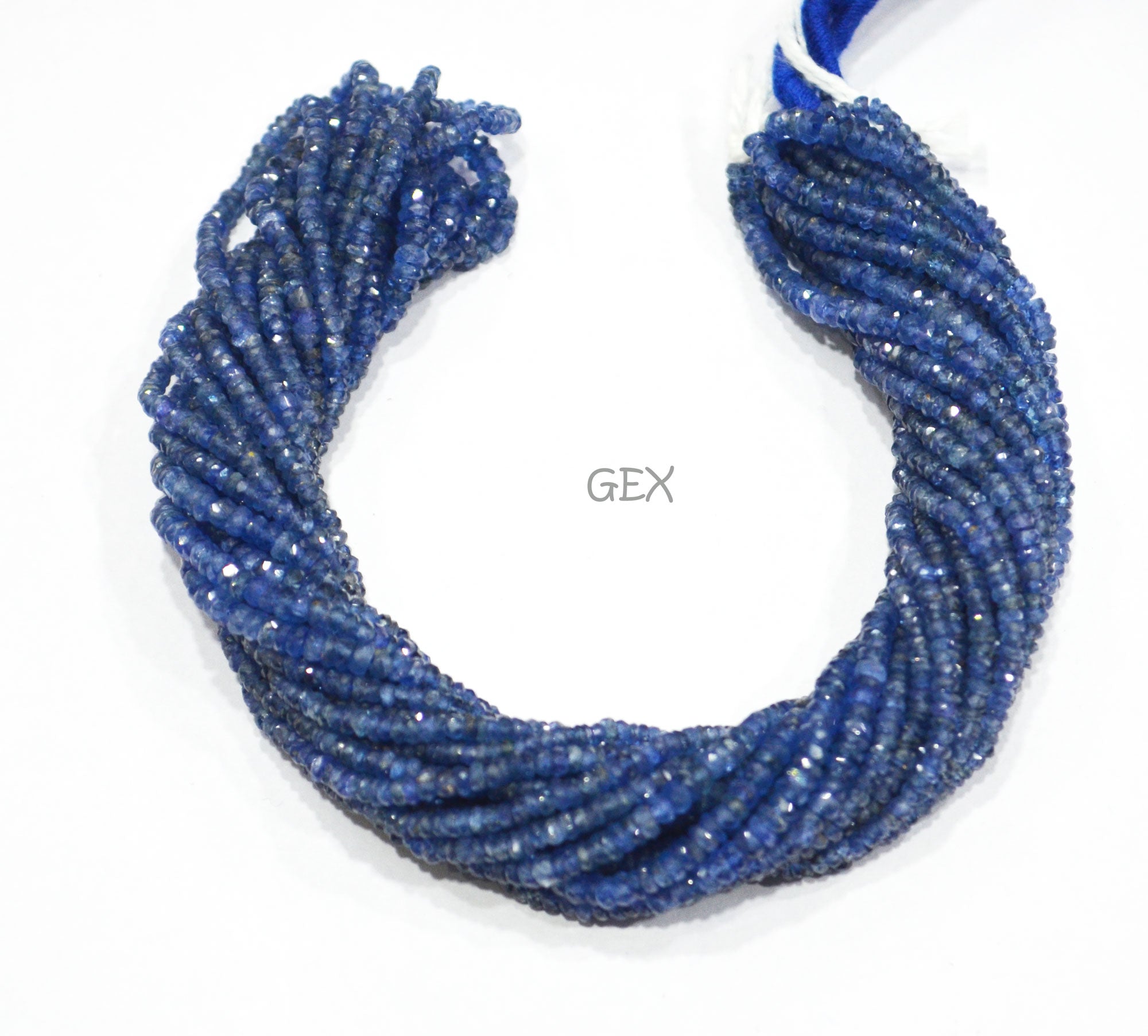 100% Natural Blue Sapphire Faceted Rondelle Shape Beads , 100% Natural Blue Sapphire Faceted Beads , Sold By Strand , 16 Inches , 2.25 - 3 mm , 31879