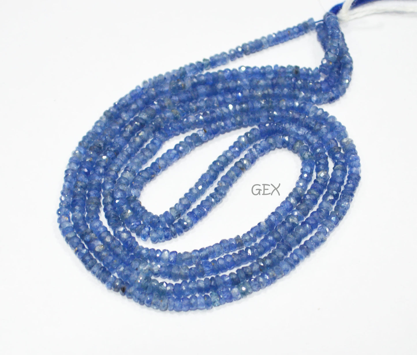 100% Natural Blue Sapphire Faceted Rondelle Shape Beads , 100% Natural Blue Sapphire Faceted Beads , Sold By Strand , 16 Inches , 2.25 - 3 mm , 31880
